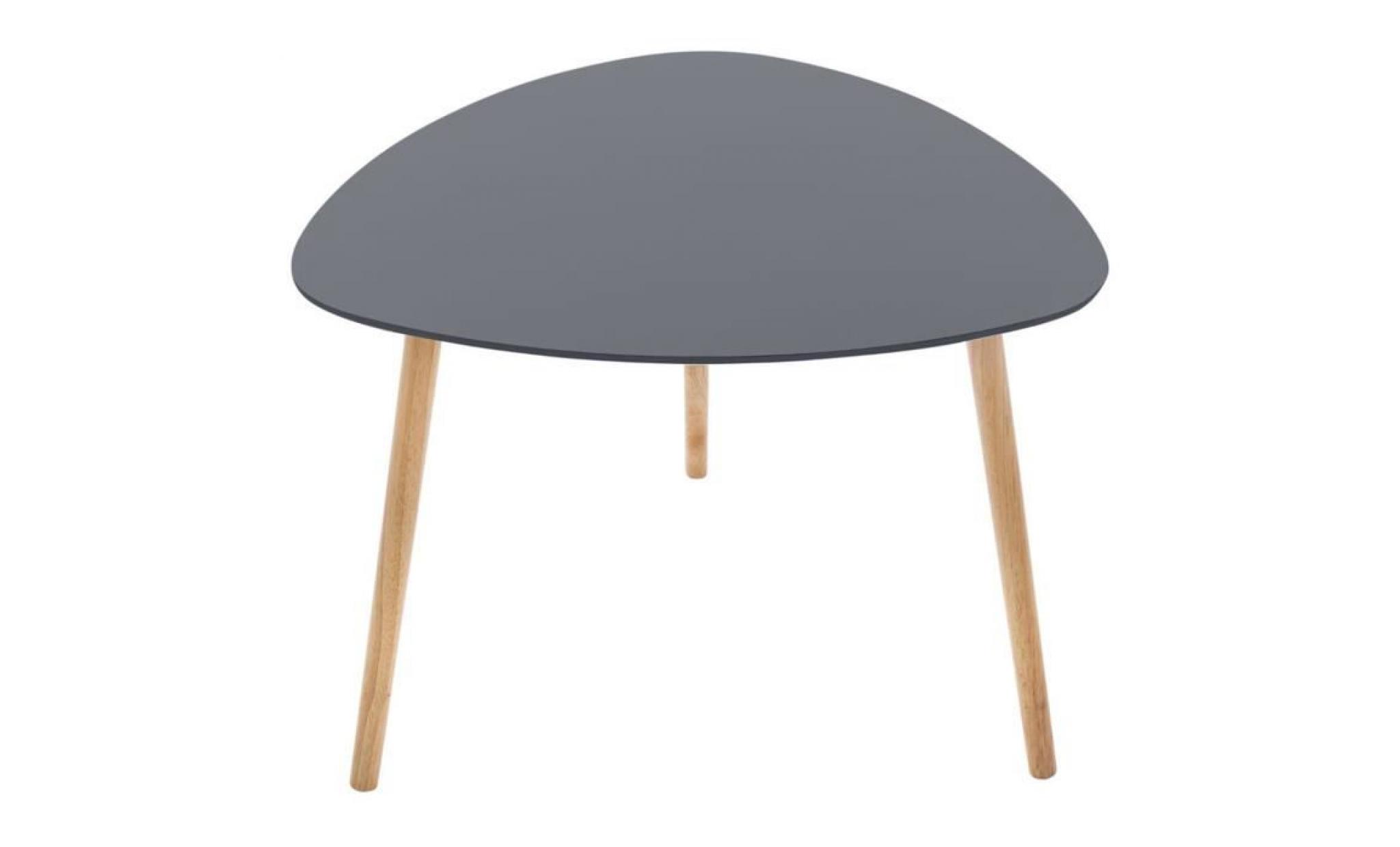 table à café gris foncé en mdf et chêne   dim : l. 60 x l. 60 x h. 45 cm
