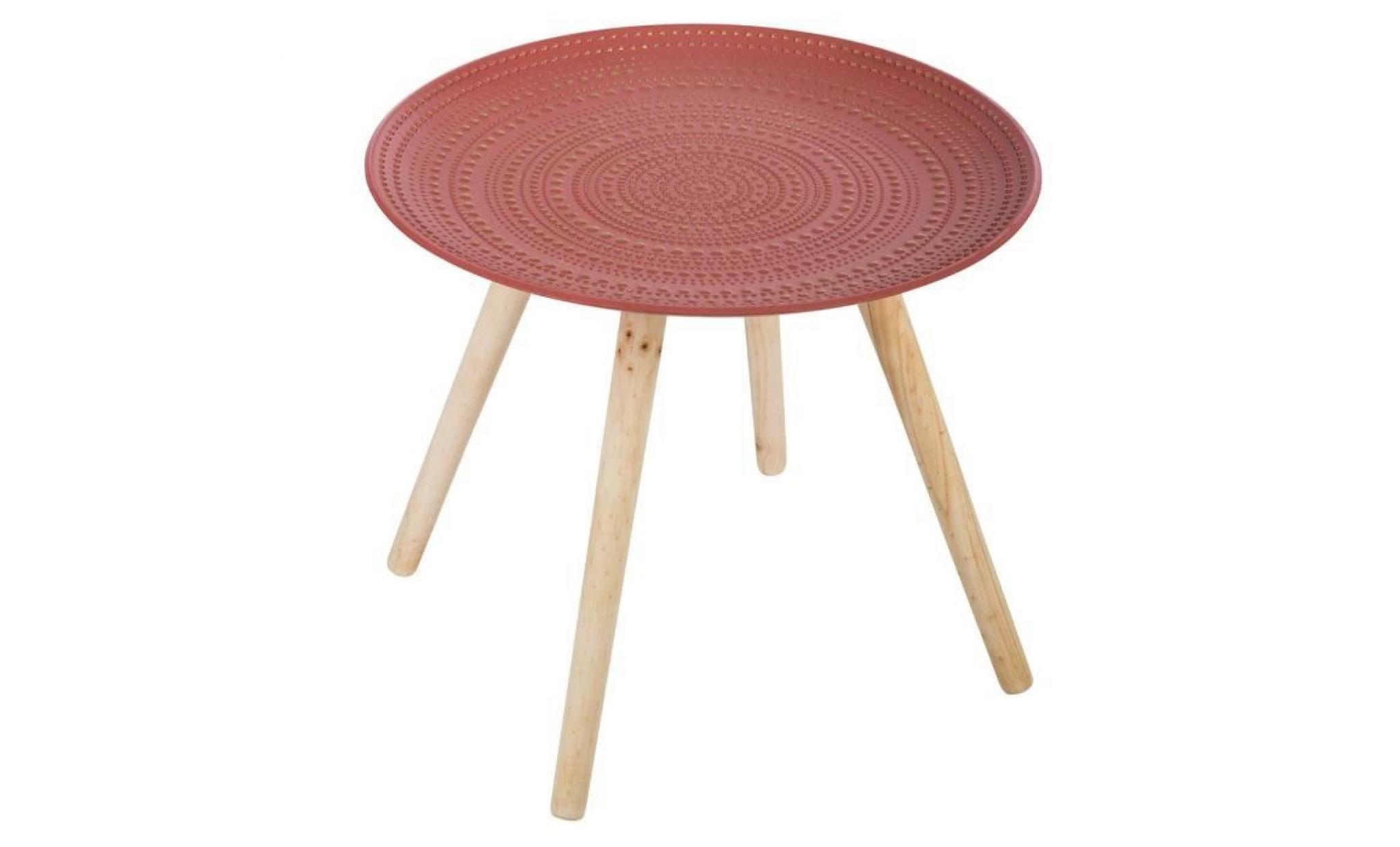 table à café mileo living terracotta rouge autres rouge