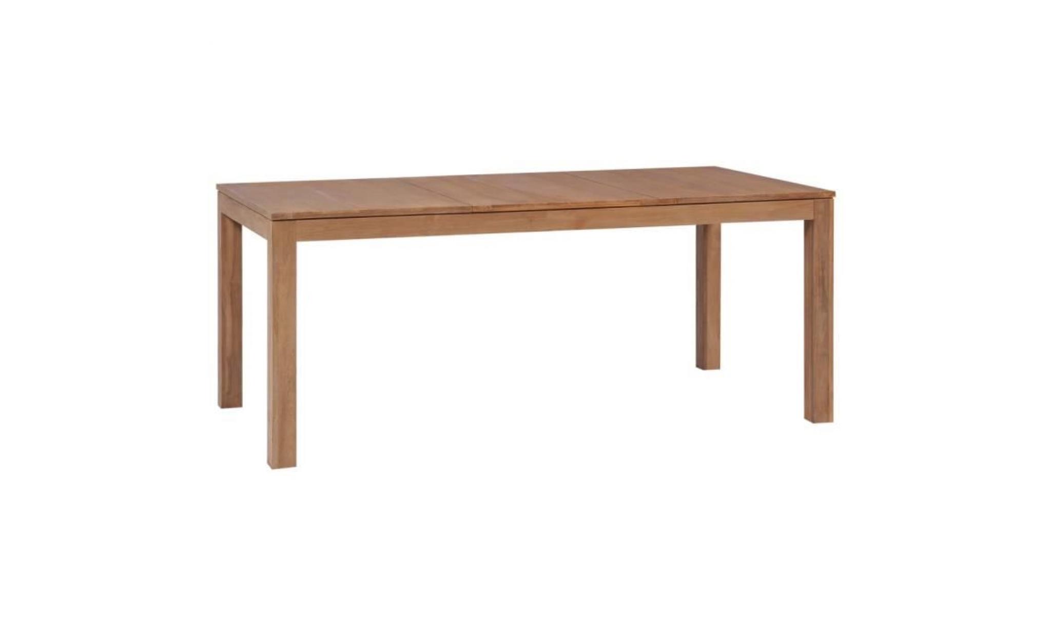 table à dîner bois de teck et finition naturelle 180x90x76 cm