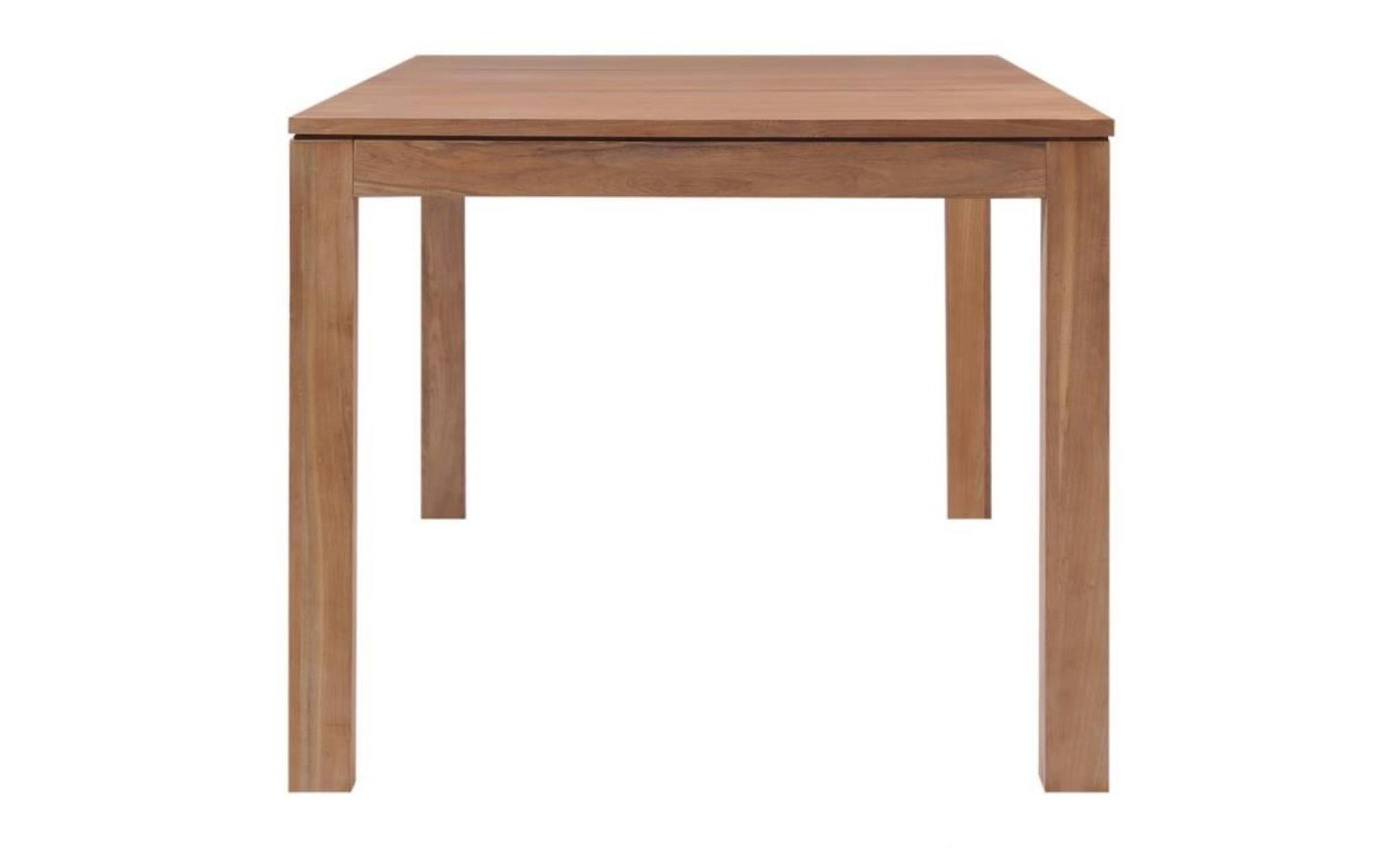 table à dîner bois de teck et finition naturelle 180x90x76 cm pas cher