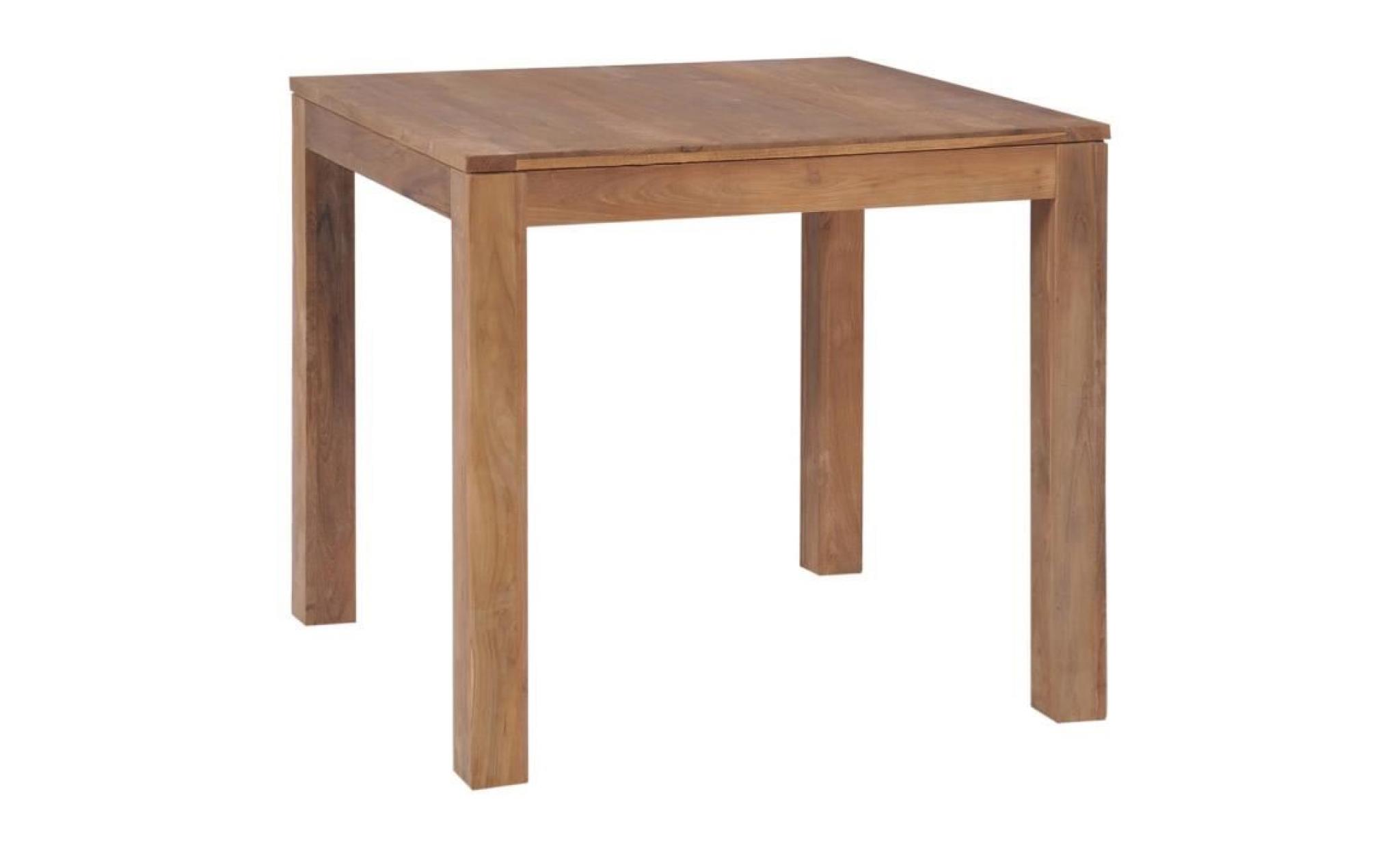 table à dîner bois de teck et finition naturelle 82x80x76 cm