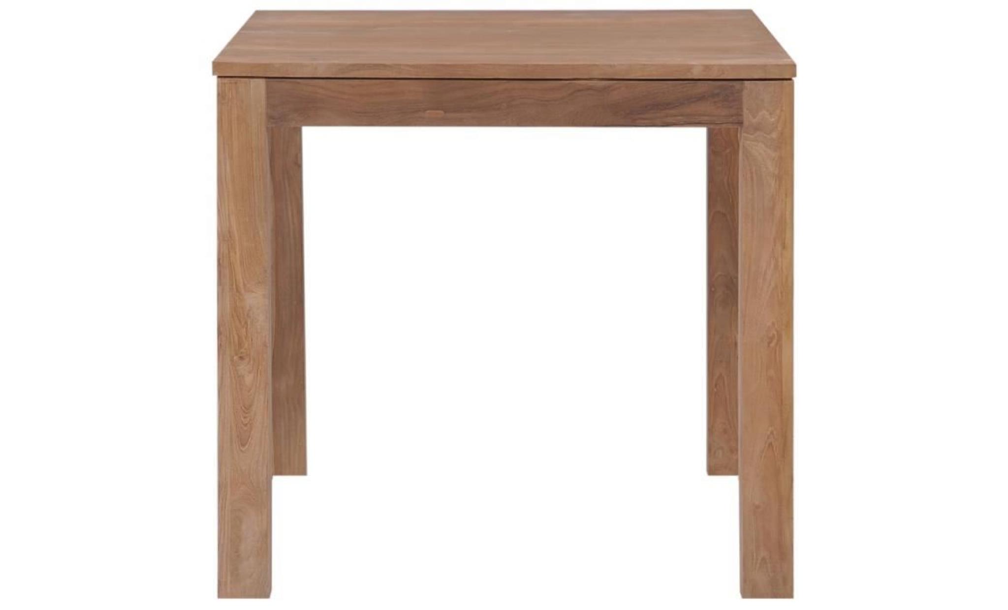 table à dîner bois de teck et finition naturelle 82x80x76 cm pas cher