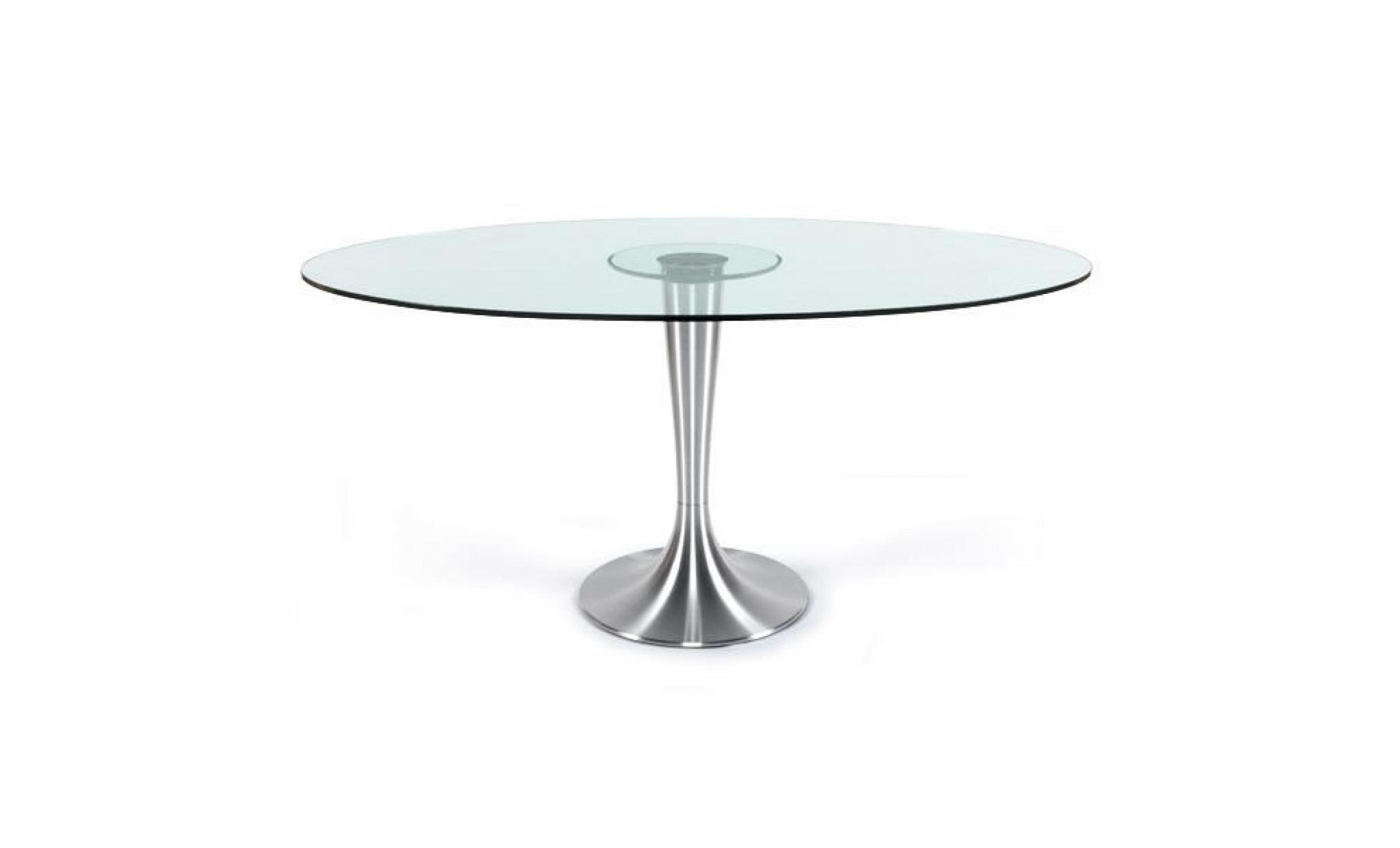 Table à diner design en verre de couleur transpar pas cher
