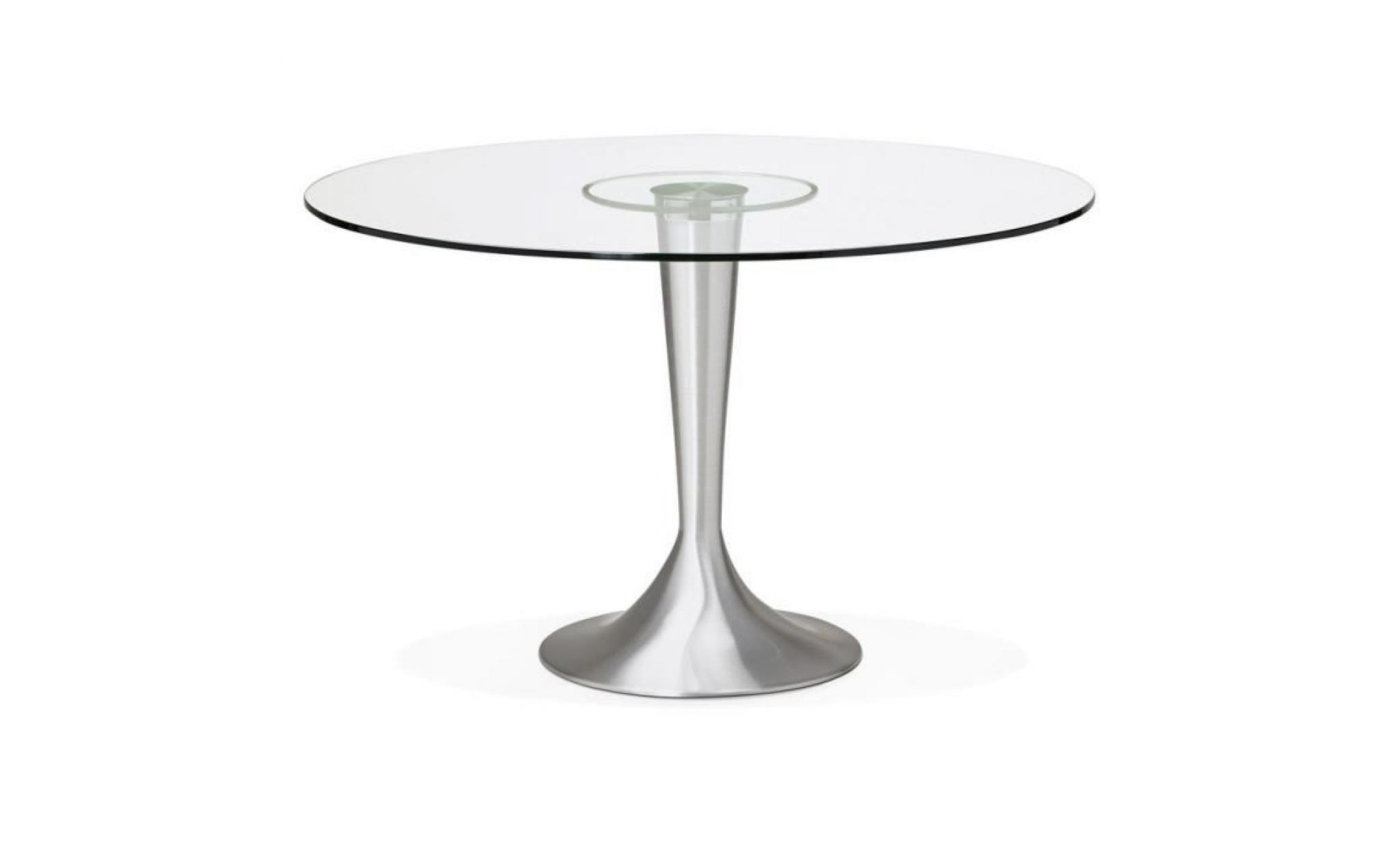 table à dîner ronde moderne 'maskara' en verre   Ø 120 cm