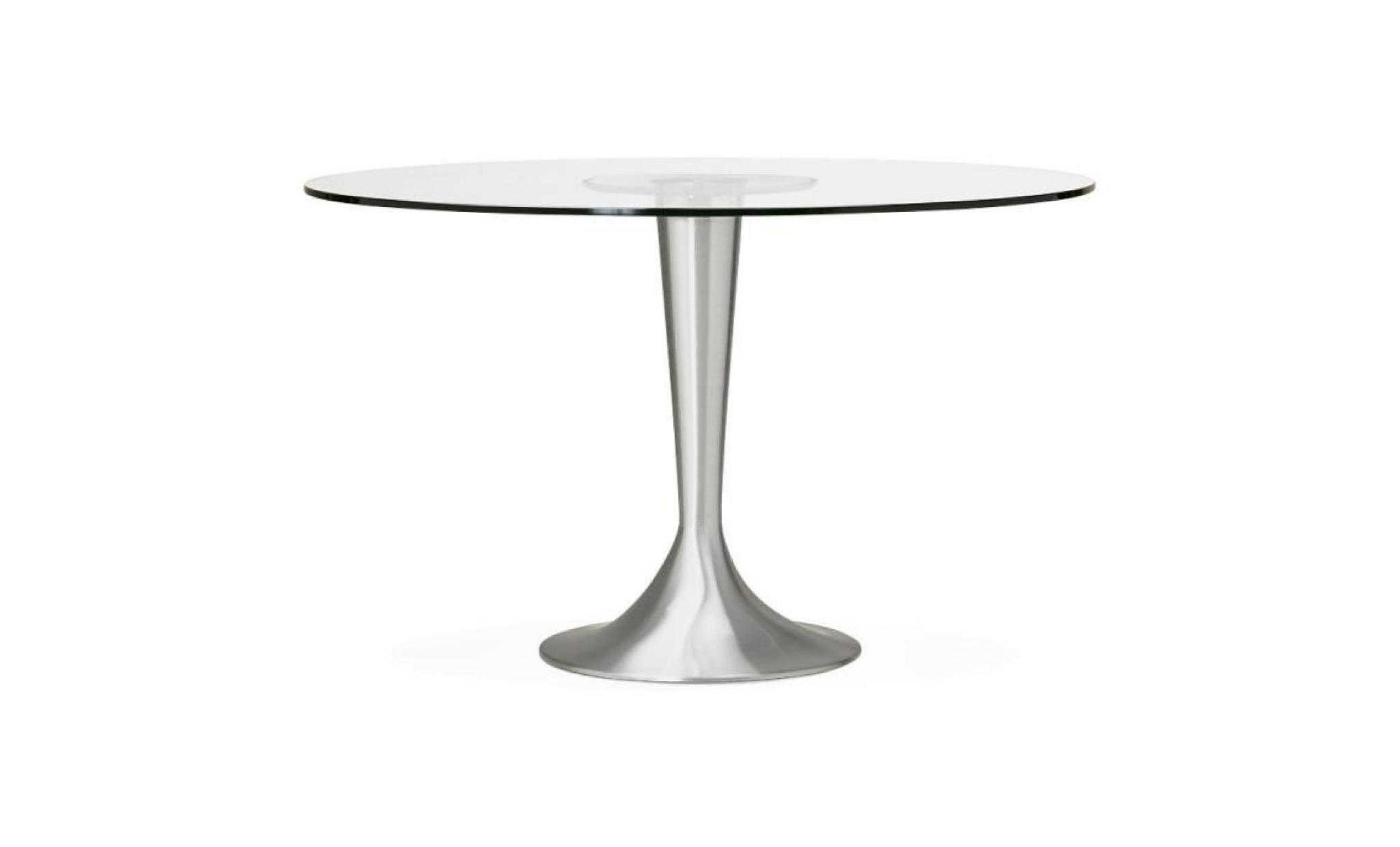 table à dîner ronde moderne 'maskara' en verre   Ø 120 cm pas cher