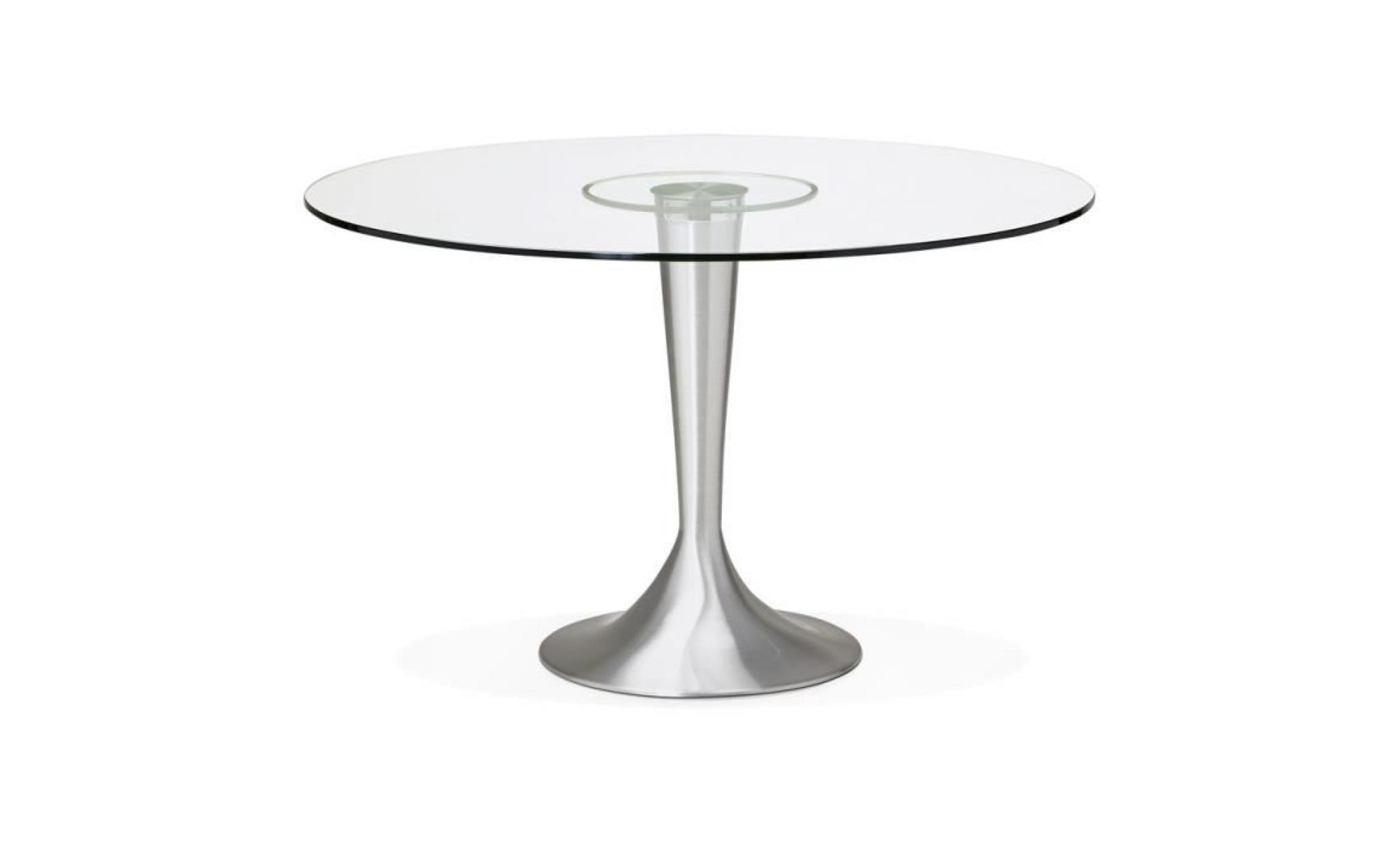 table à dîner ronde moderne 'maskara' en verre   Ø 120 cm pas cher
