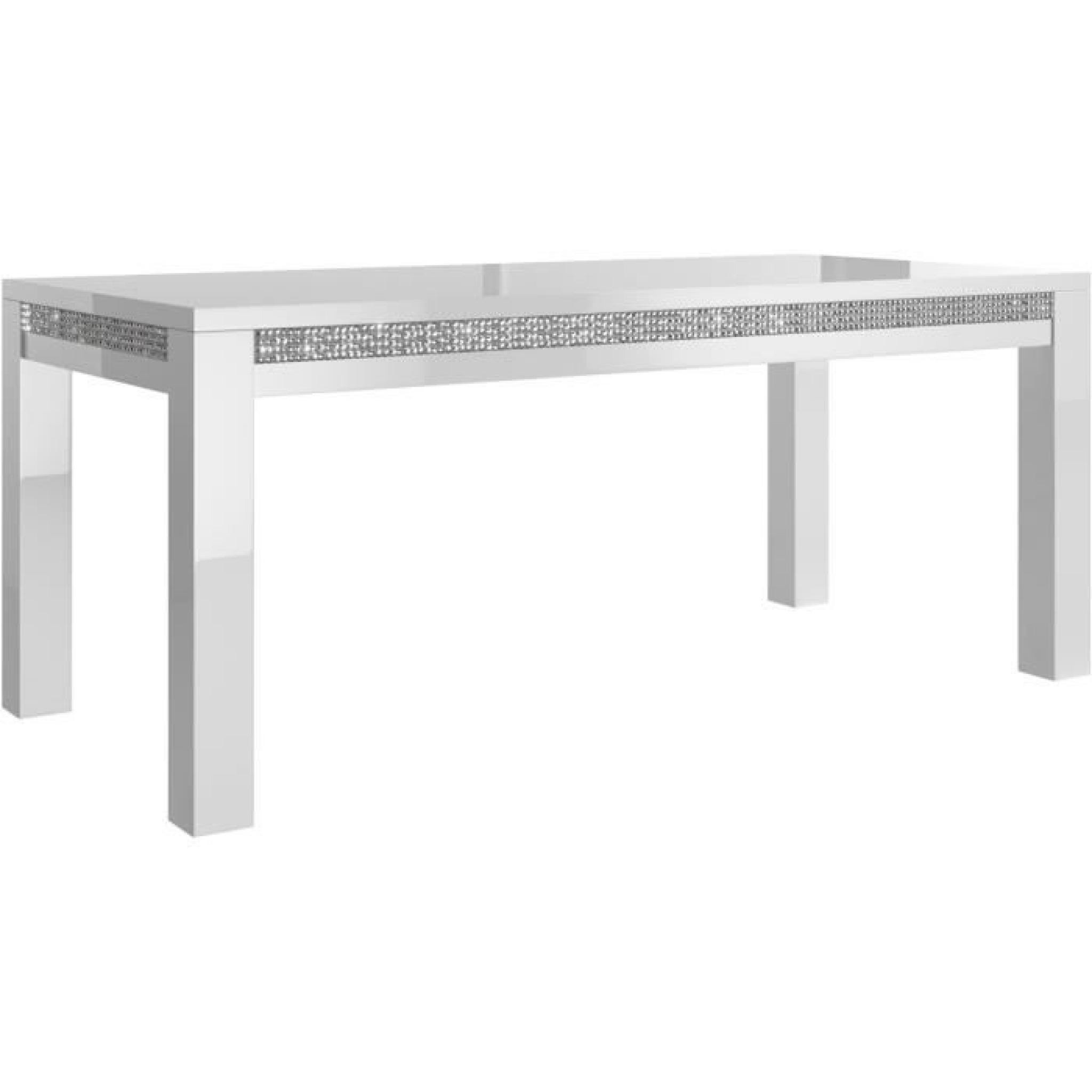 Table à manger 160 cm blanc + 4 chaises ultra design blanc modele Prestige pas cher