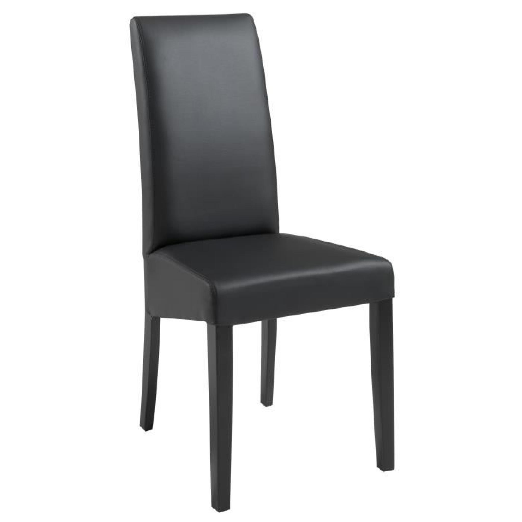 Table à manger 160 cm noir + 4 chaises coloris noir pas cher