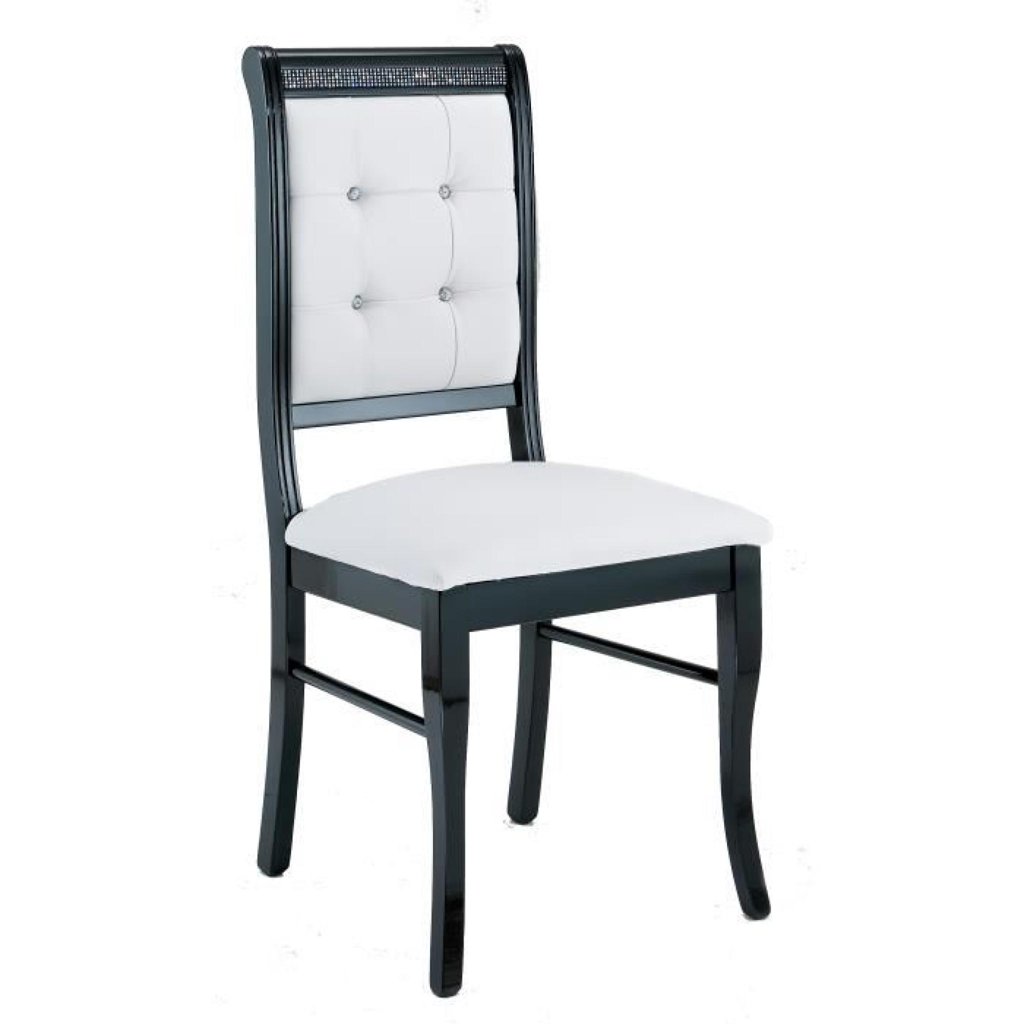 Table à manger 190 cm + 4 chaises design noir et blanc pas cher