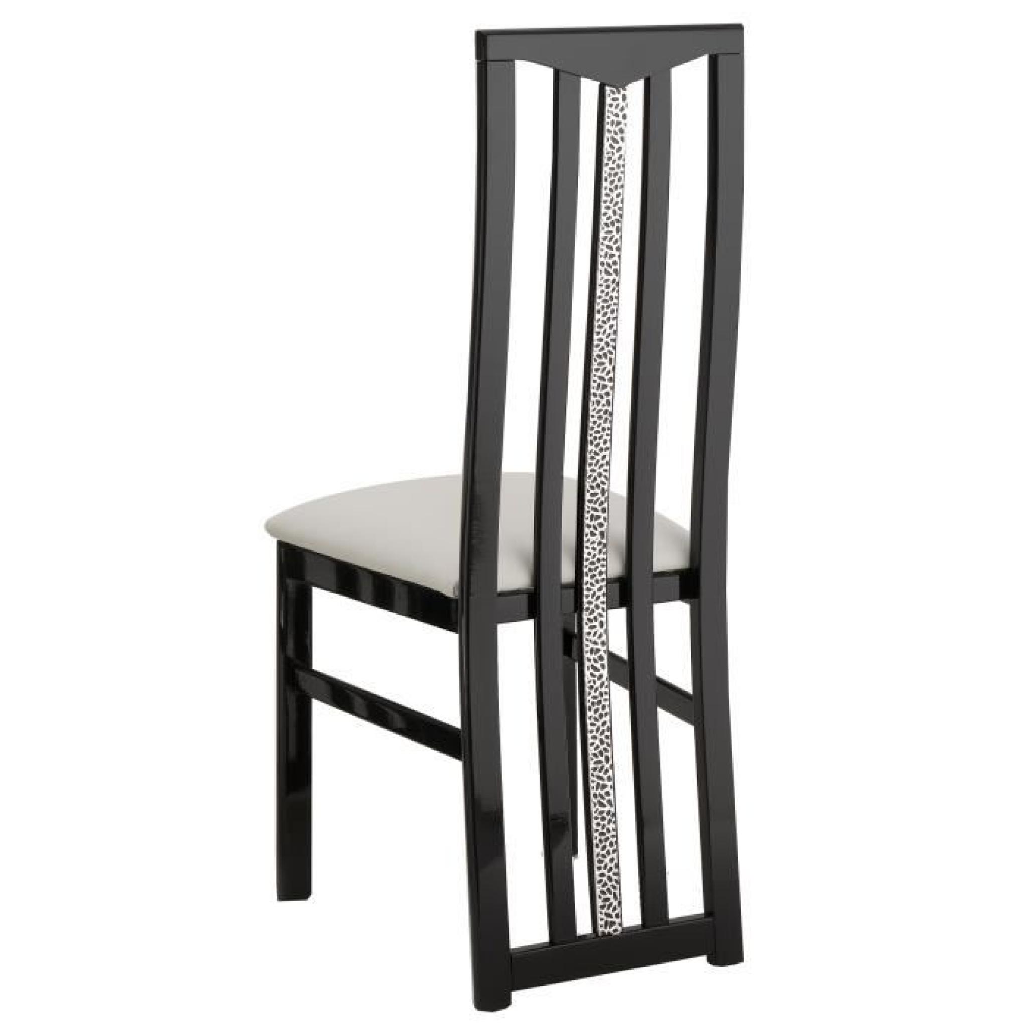 Table à manger 190cm + 4 chaises noires et blanches pas cher