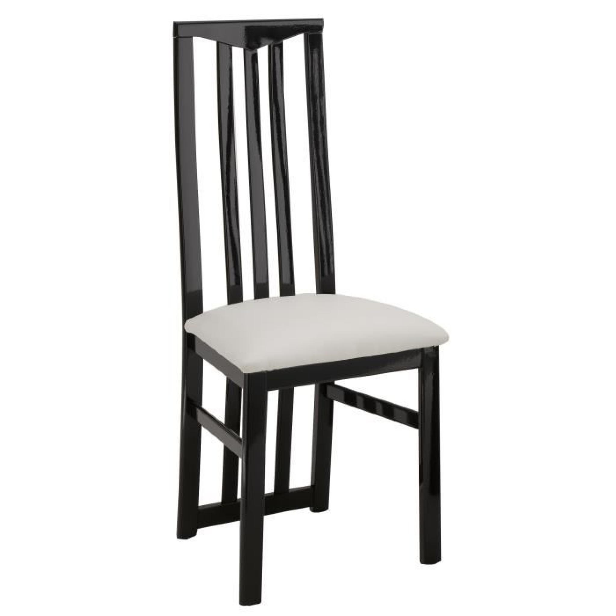 Table à manger 190cm + 4 chaises noires et blanches pas cher