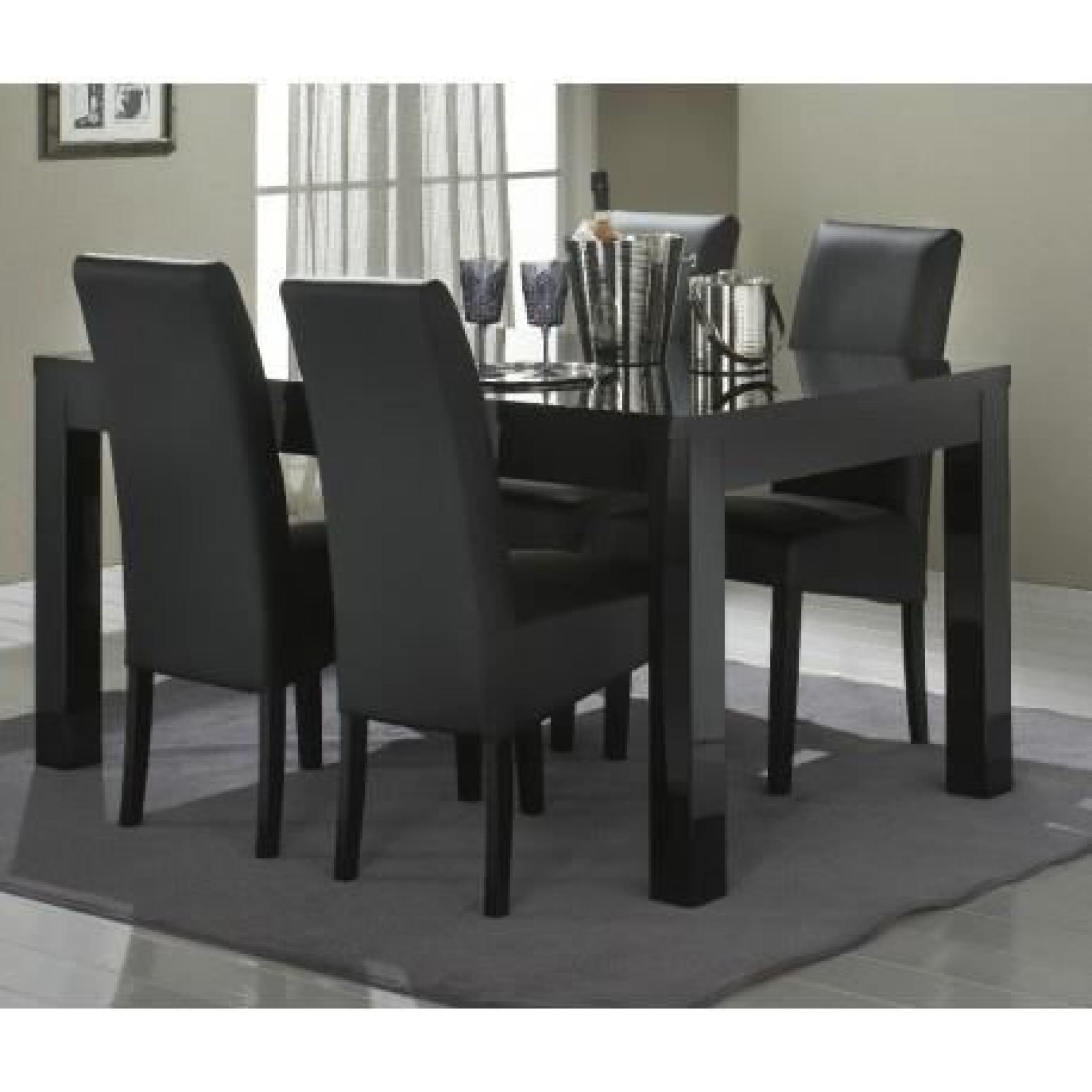 Table à Manger+4 chaises ROMA Noir L 160 cm