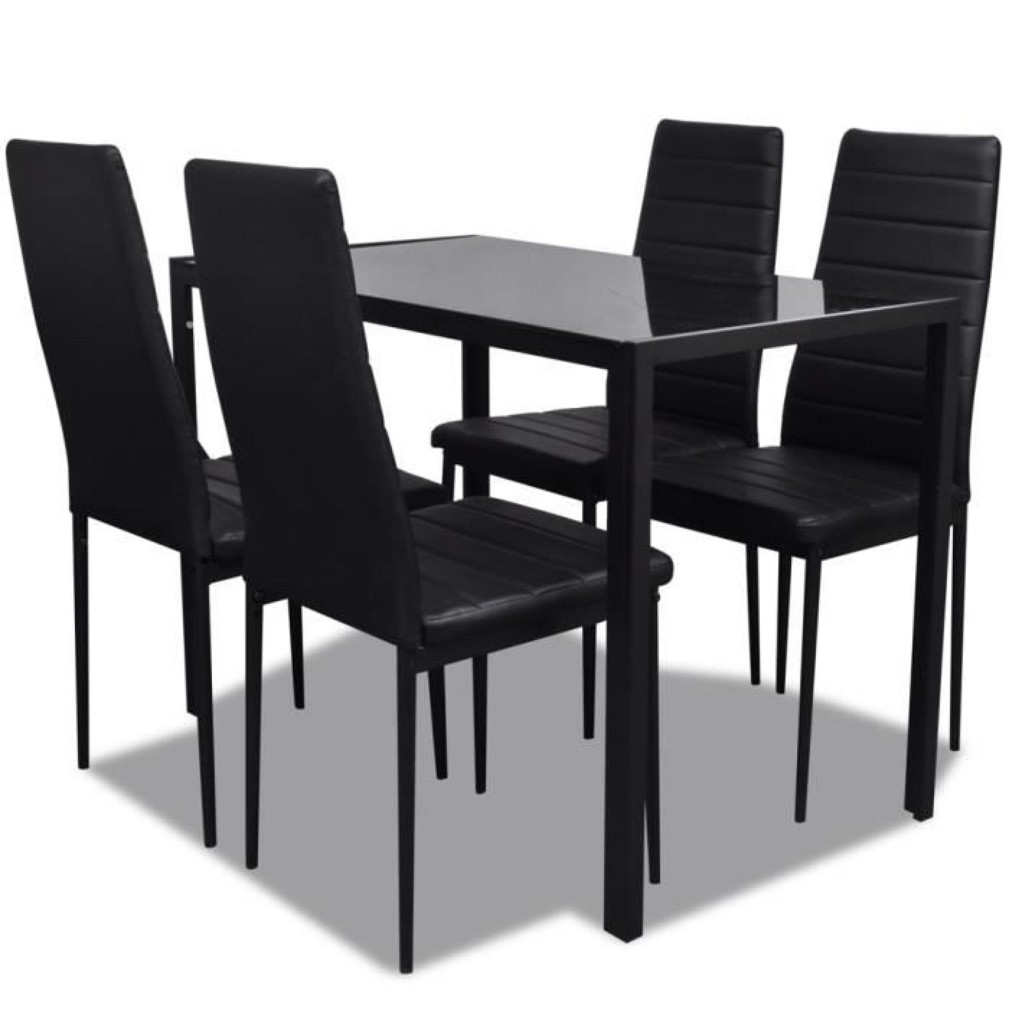 Table a manger avec 4 chaises aspect contemporain pas cher