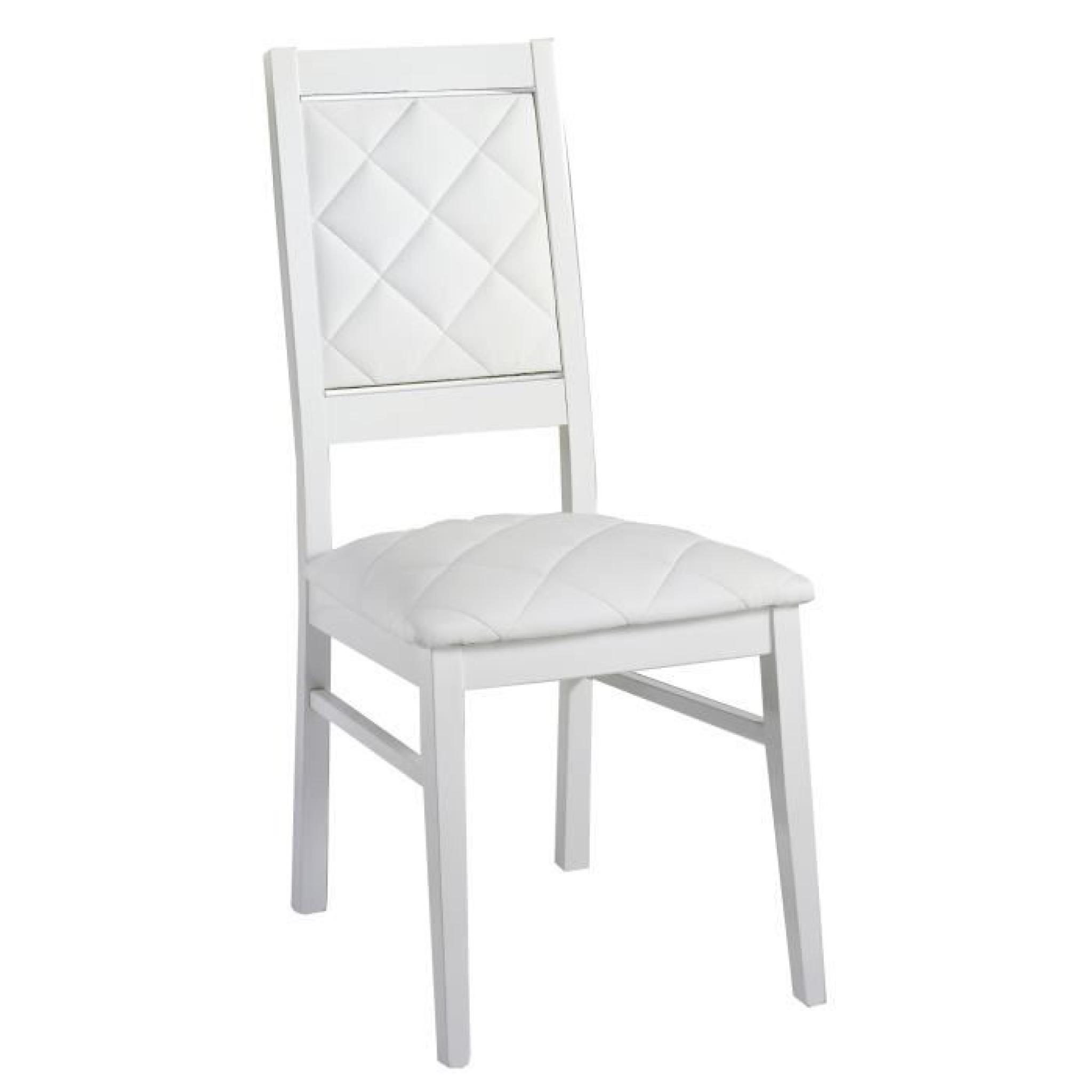 Table à manger blanc 160cm + 4 chaises ultra design blanc pas cher