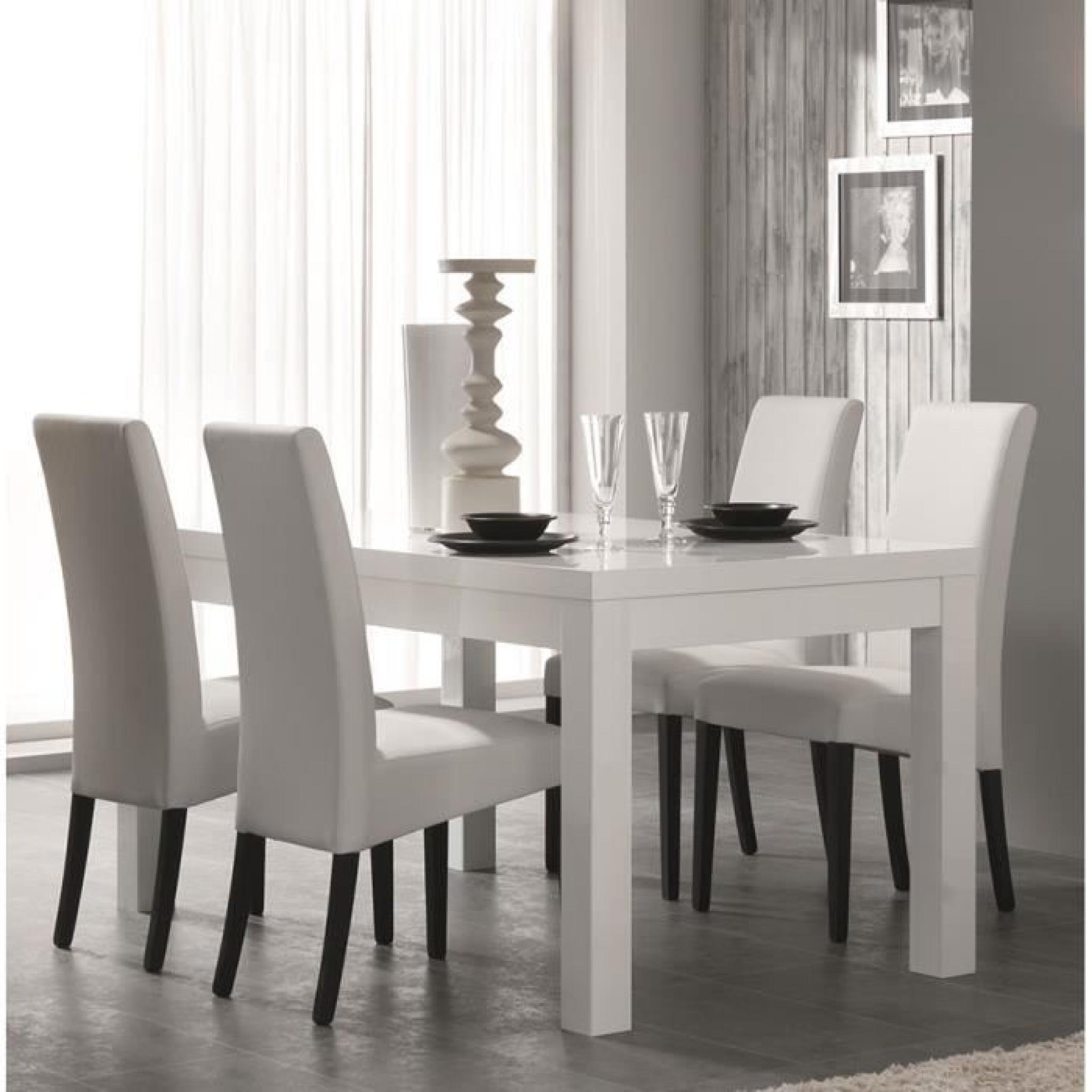 Table à manger blanc laqué design DIVINE Table 160 cm