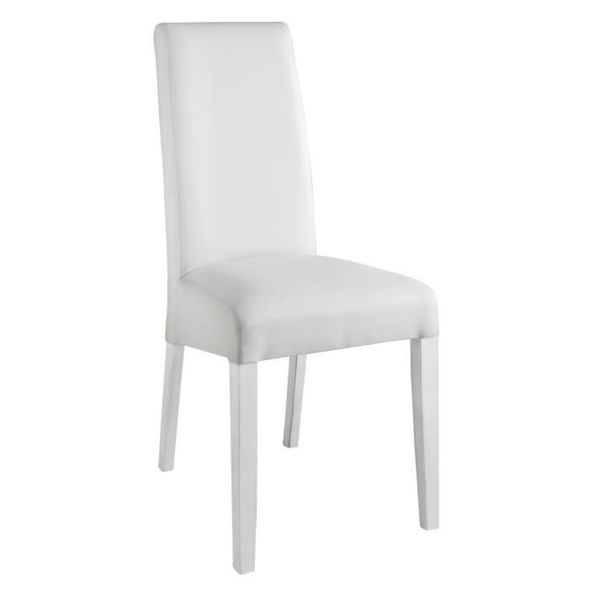 Table à manger blanche et grise 160 cm + 4 chaises blanches pas cher