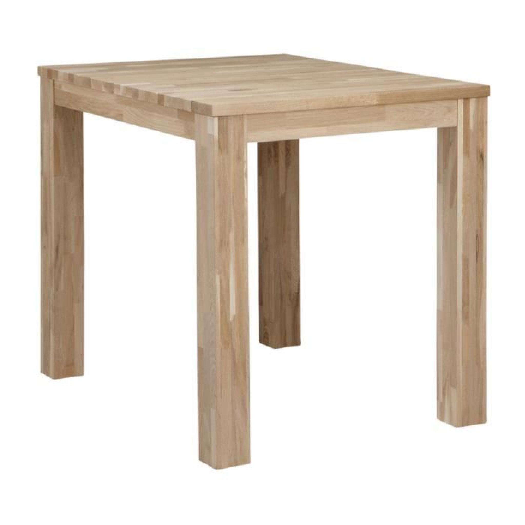 Table à manger chêne massif pieds 8 x 8 cm, H 78 x L 130 x P 130 cm