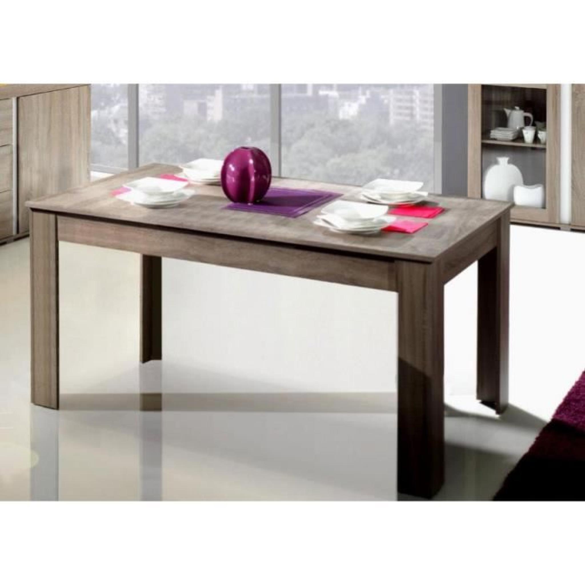 Table à manger couleur chêne taupe contemporaine CAMELLE L 180 cm