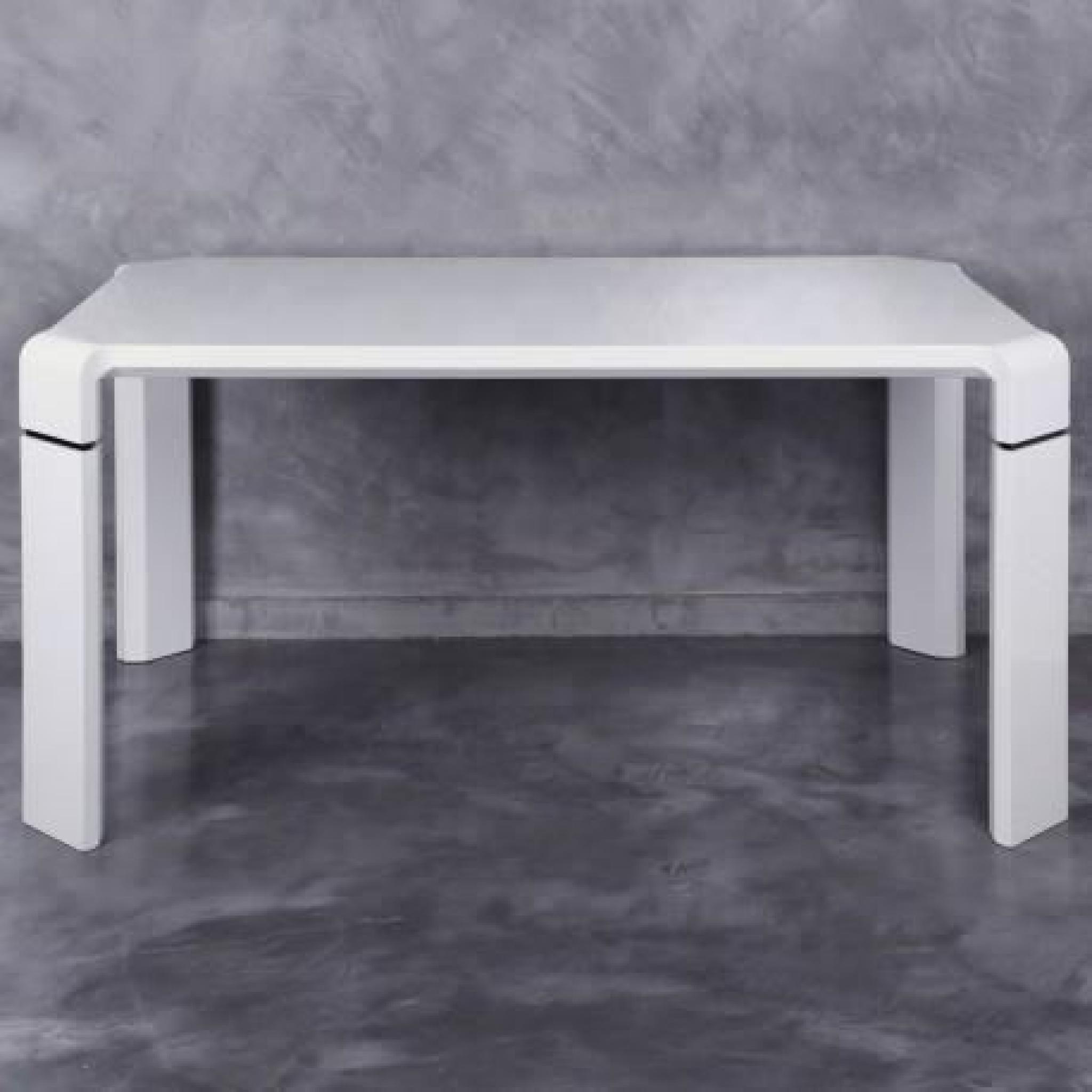 Table À Manger Design Moderne En Métal Blanc Et Cristal By Auxportesdeladeco.