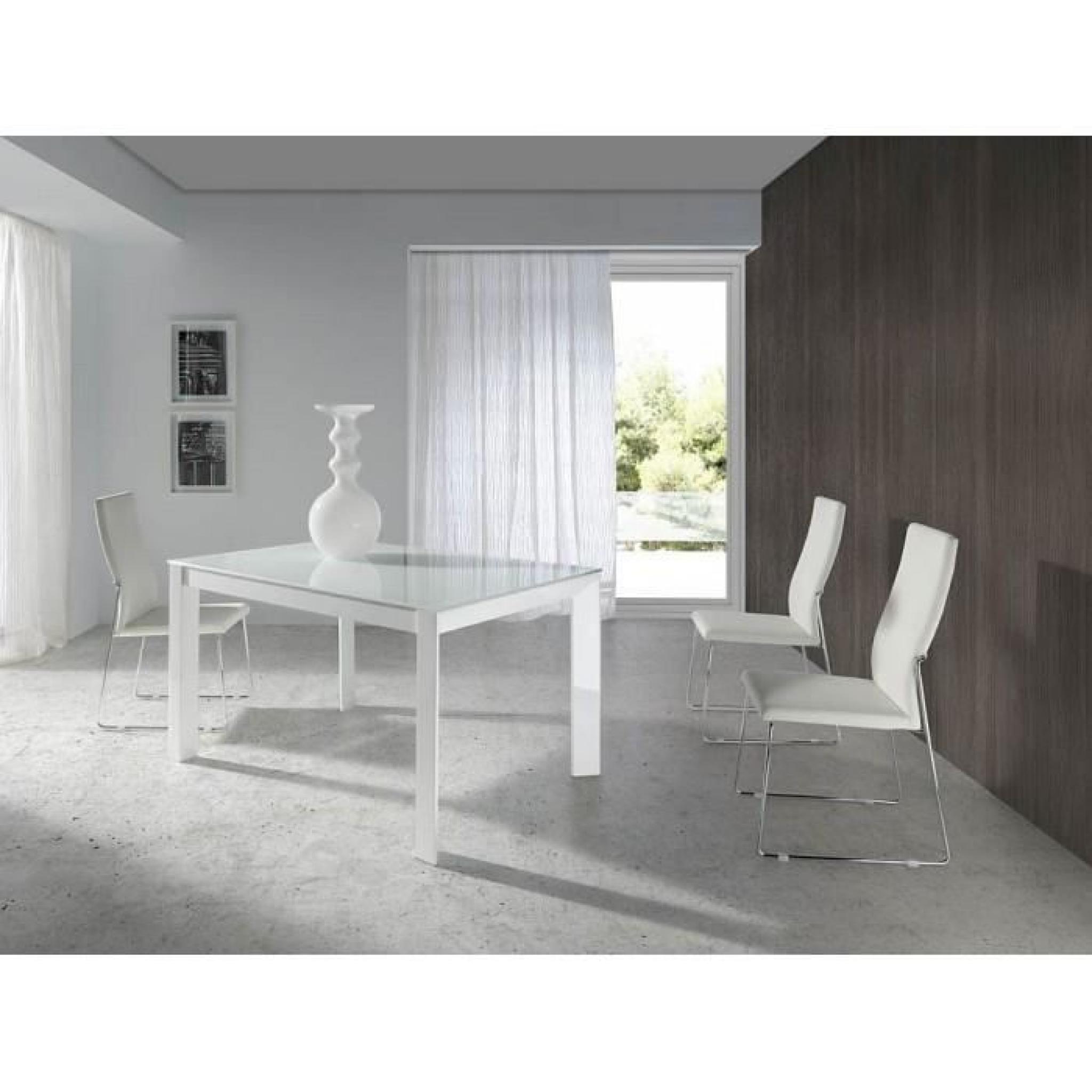 Table à manger design Sleek Couleur Blanc Matiè…