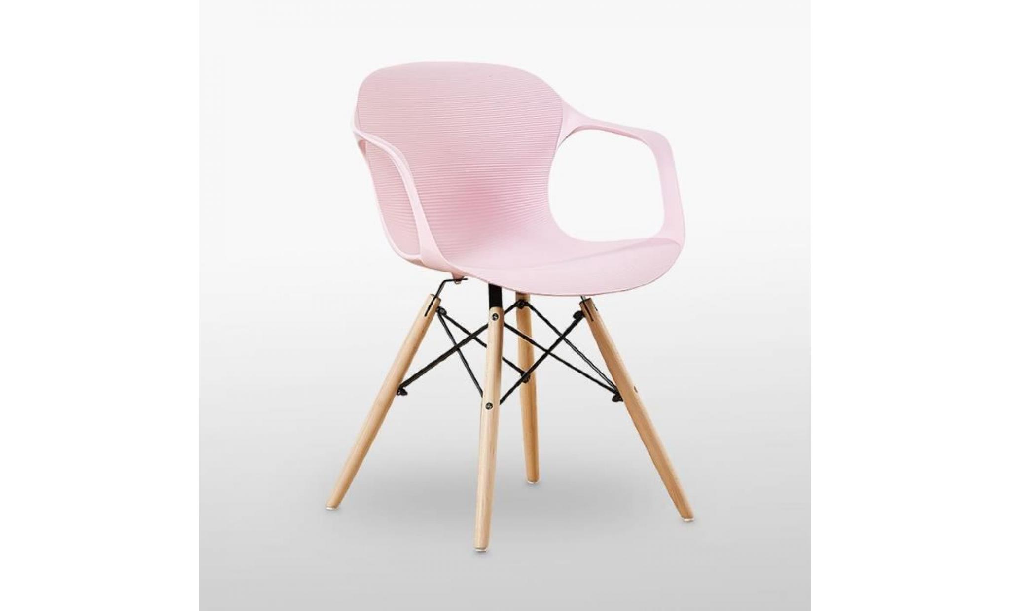 table à manger effet chêne + 4 chaises modernes roses   salle à manger, salon, cuisine   design contemporain   alecia halo pas cher
