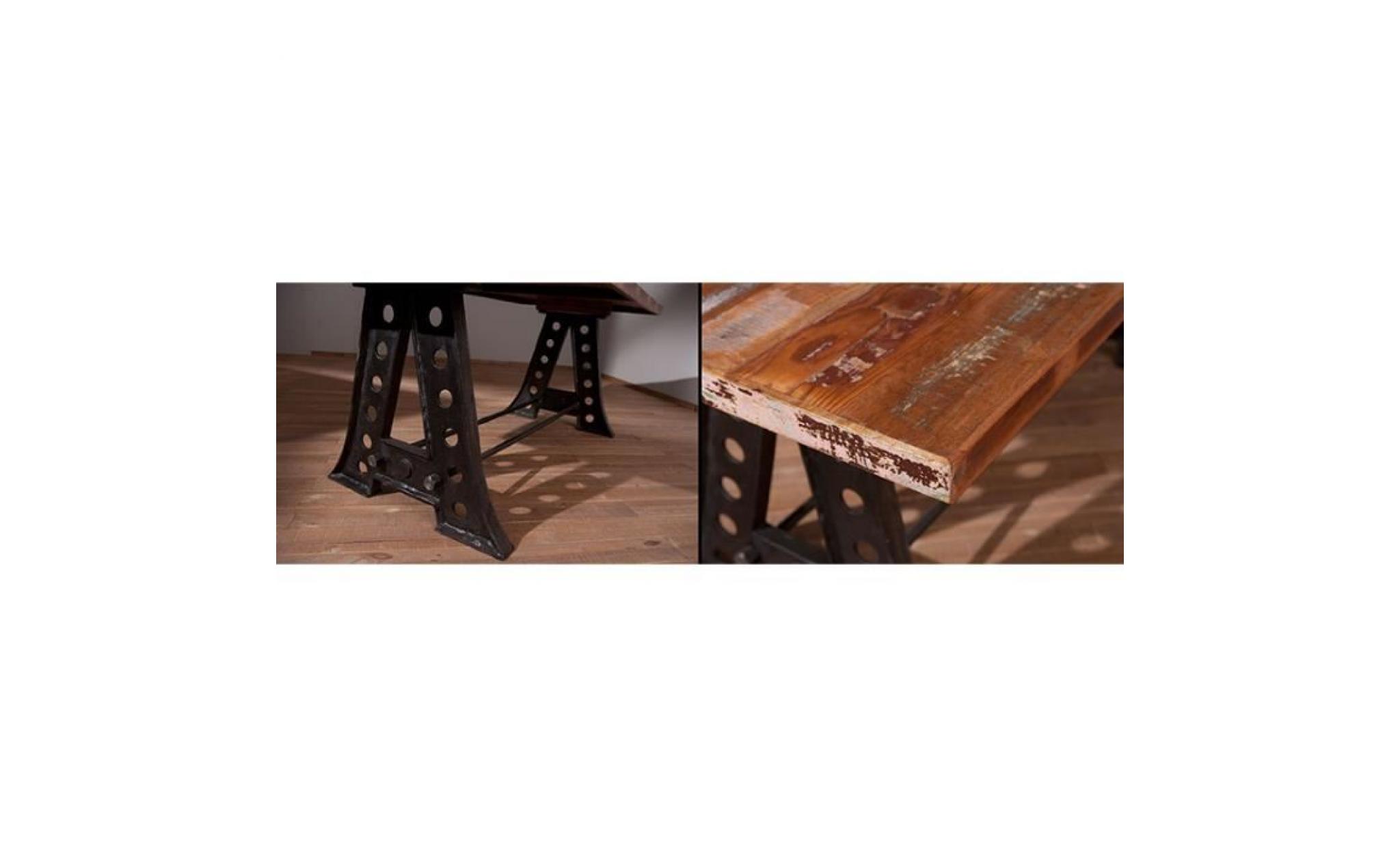 Table à manger en bois de mangue et métal, Dim : L180 x H75 x P90 cm pas cher