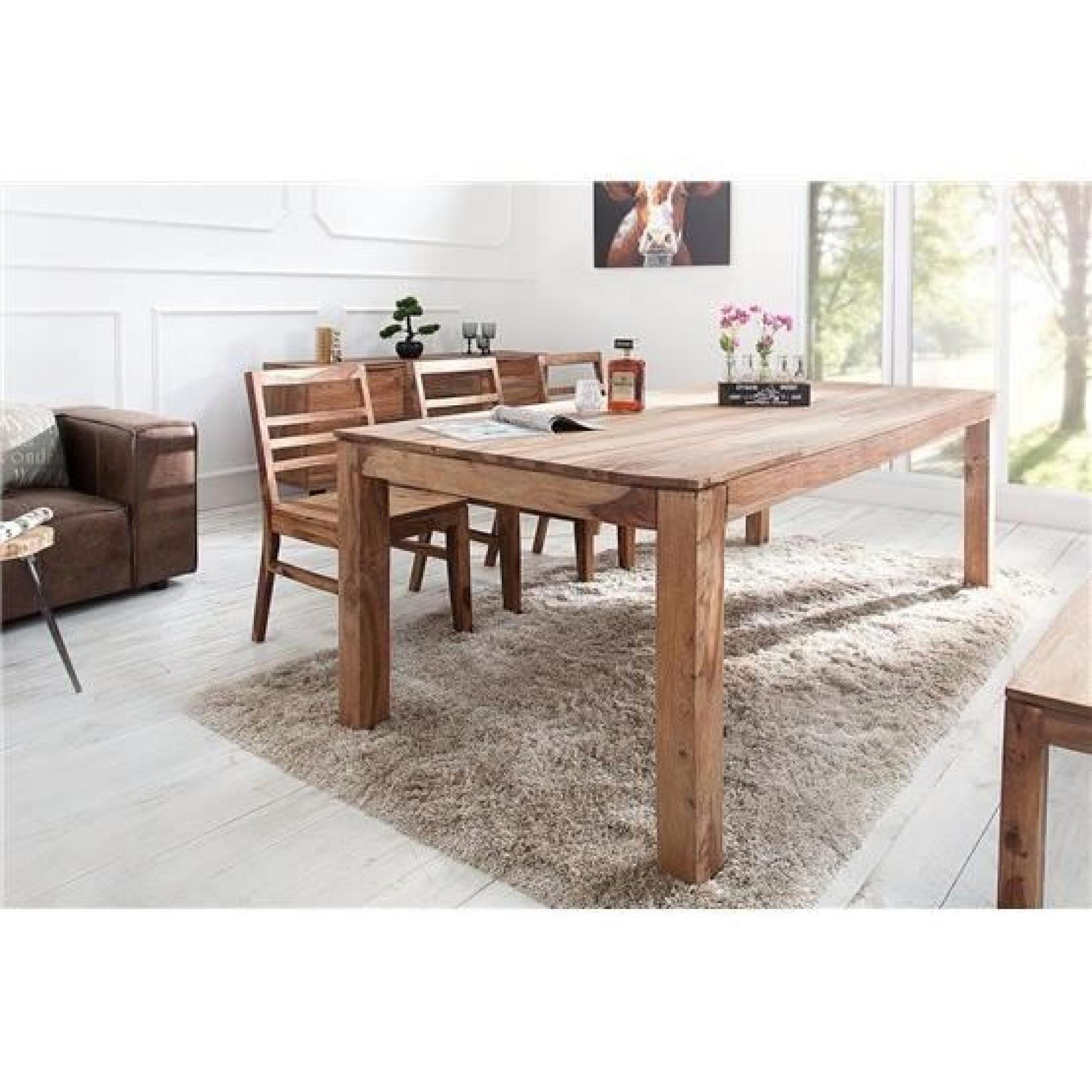 Table à manger en bois PREILY naturel  160x90 pas cher