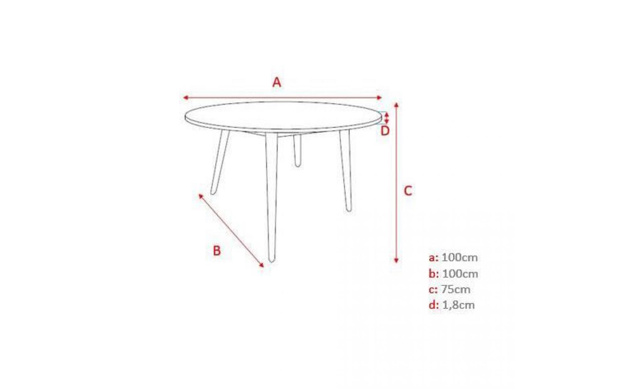 table à manger en bois ronde longueur 100 cm hemma pas cher