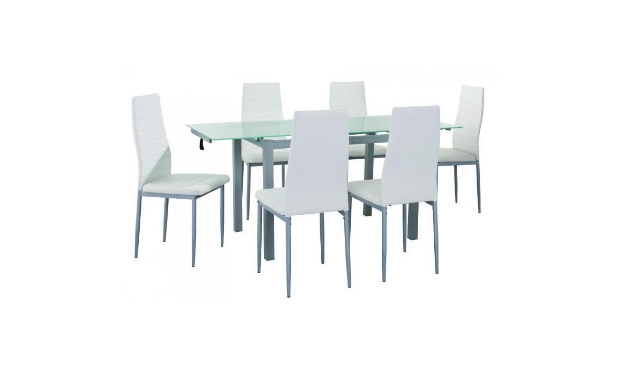 table À manger extensible + 6 chaises blanc gisborne