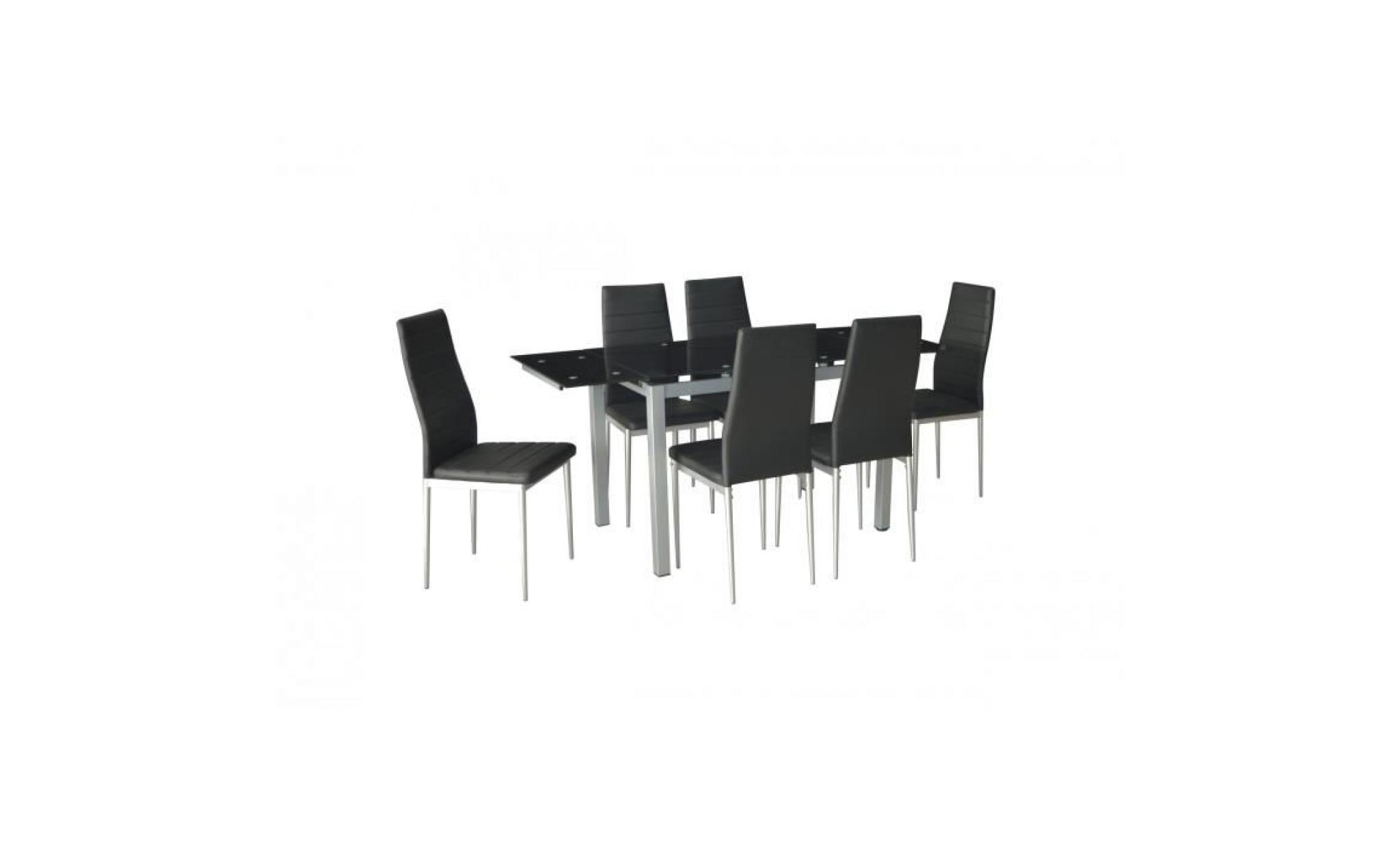 table À manger extensible + 6 chaises noir gisborne