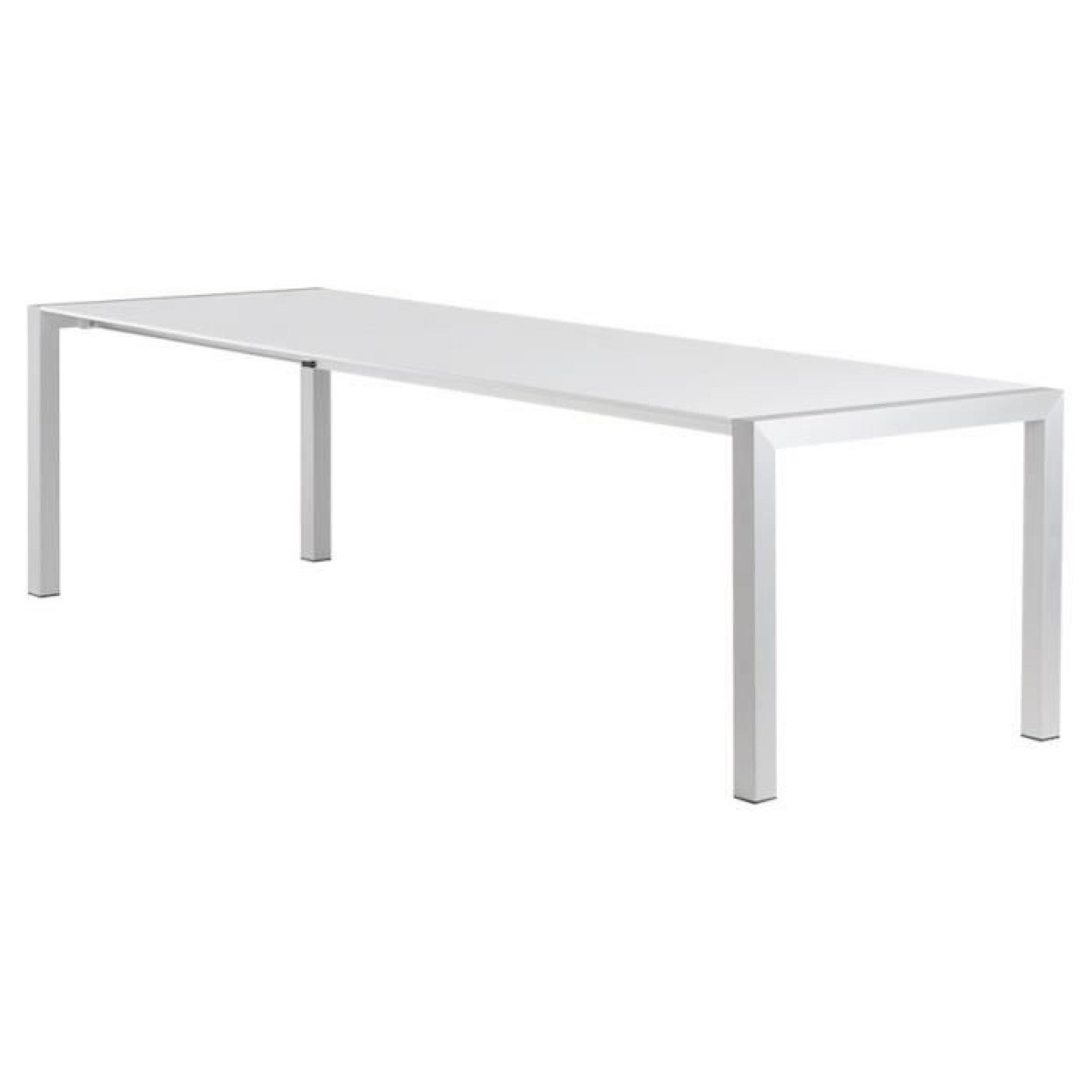Table à manger extensible Blanc laqué/Alu 260 x90