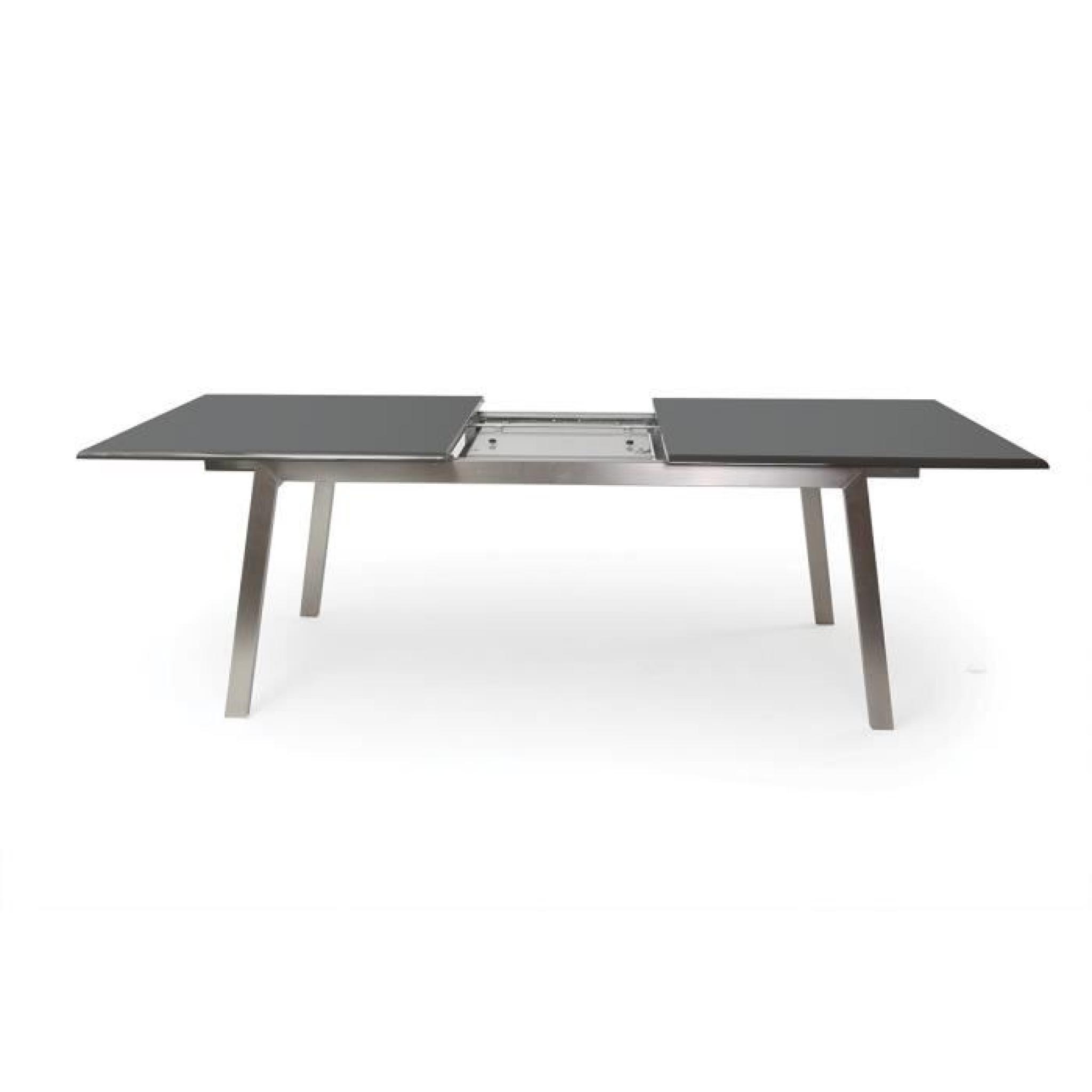 Table à manger extensible design gris mat MARNY pas cher