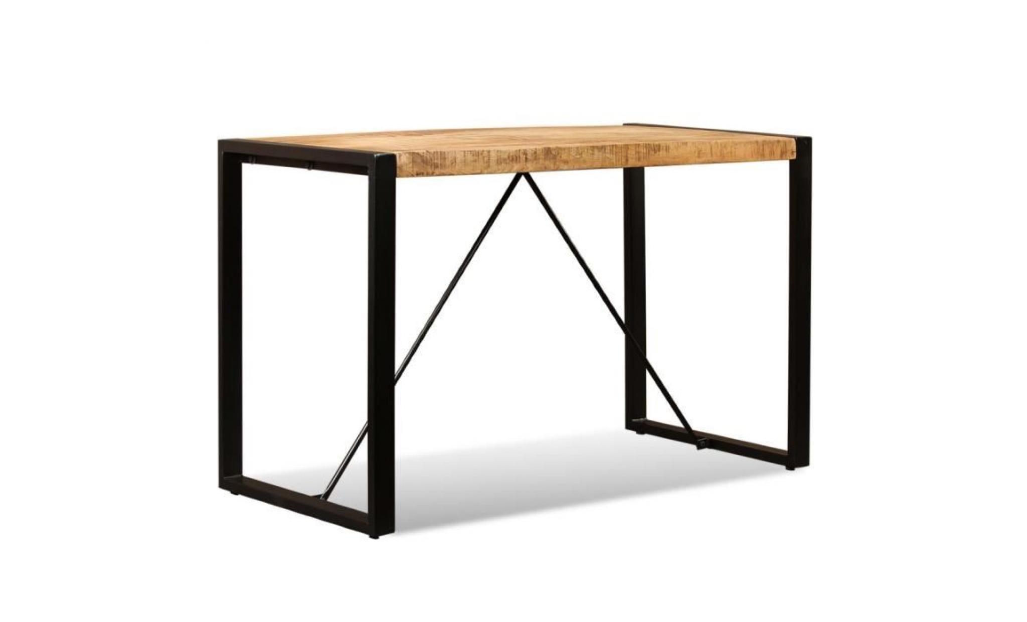 table à manger industriel en bois de manguier massif 180 x 90 x 76 cm