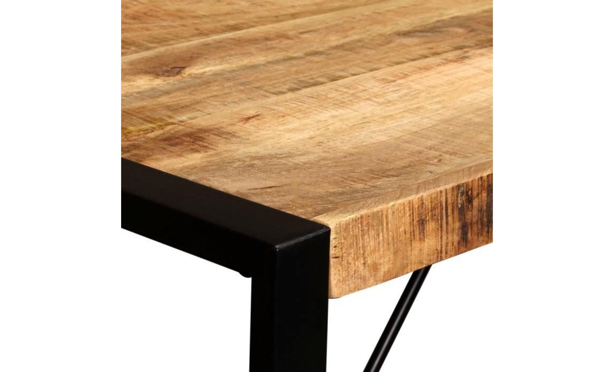 table à manger industriel en bois de manguier massif 180 x 90 x 76 cm pas cher
