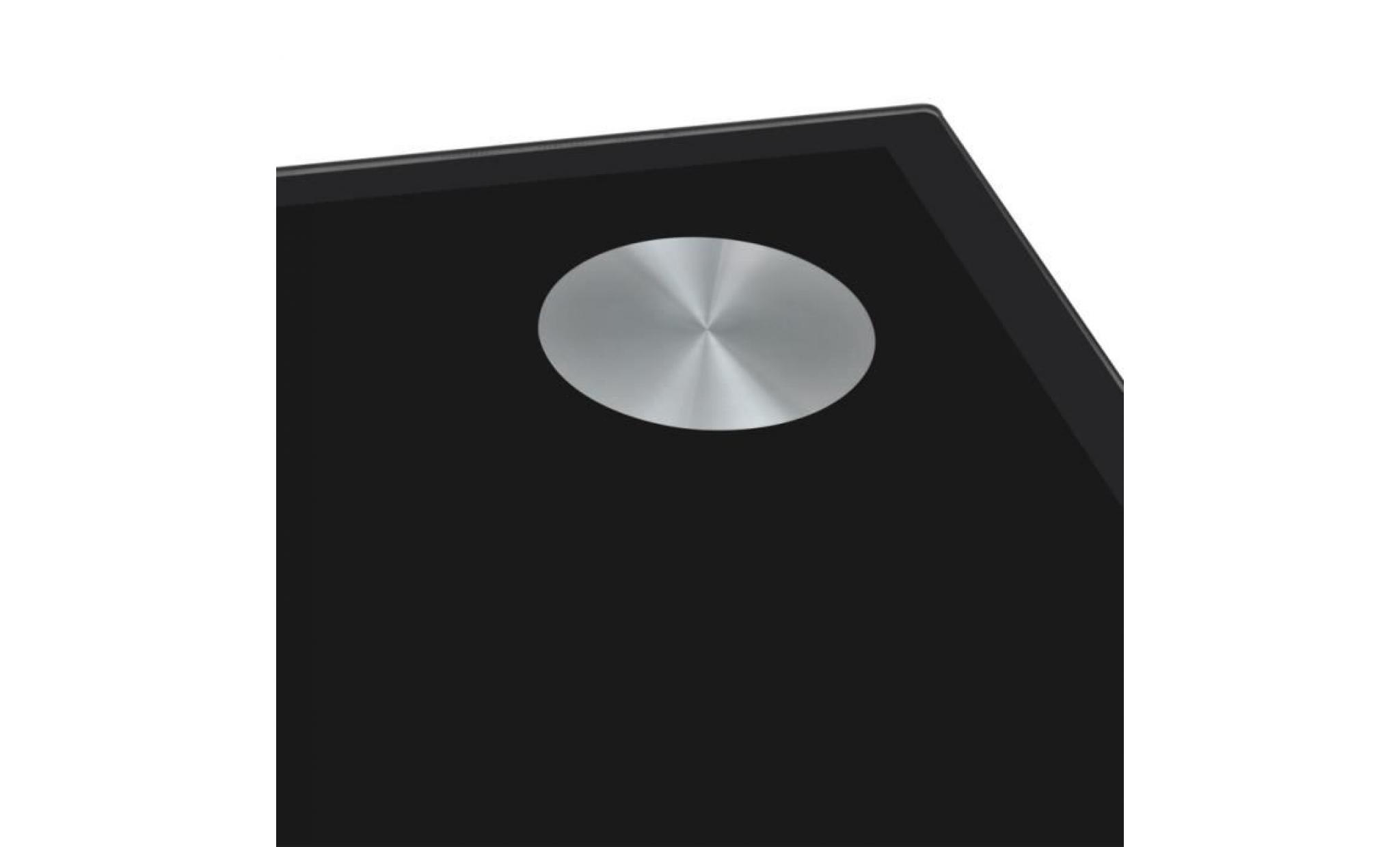 table à manger noire avec plateau en verre trempé de salle à manger ou cuisine 120 x 70 x 75 cm pas cher
