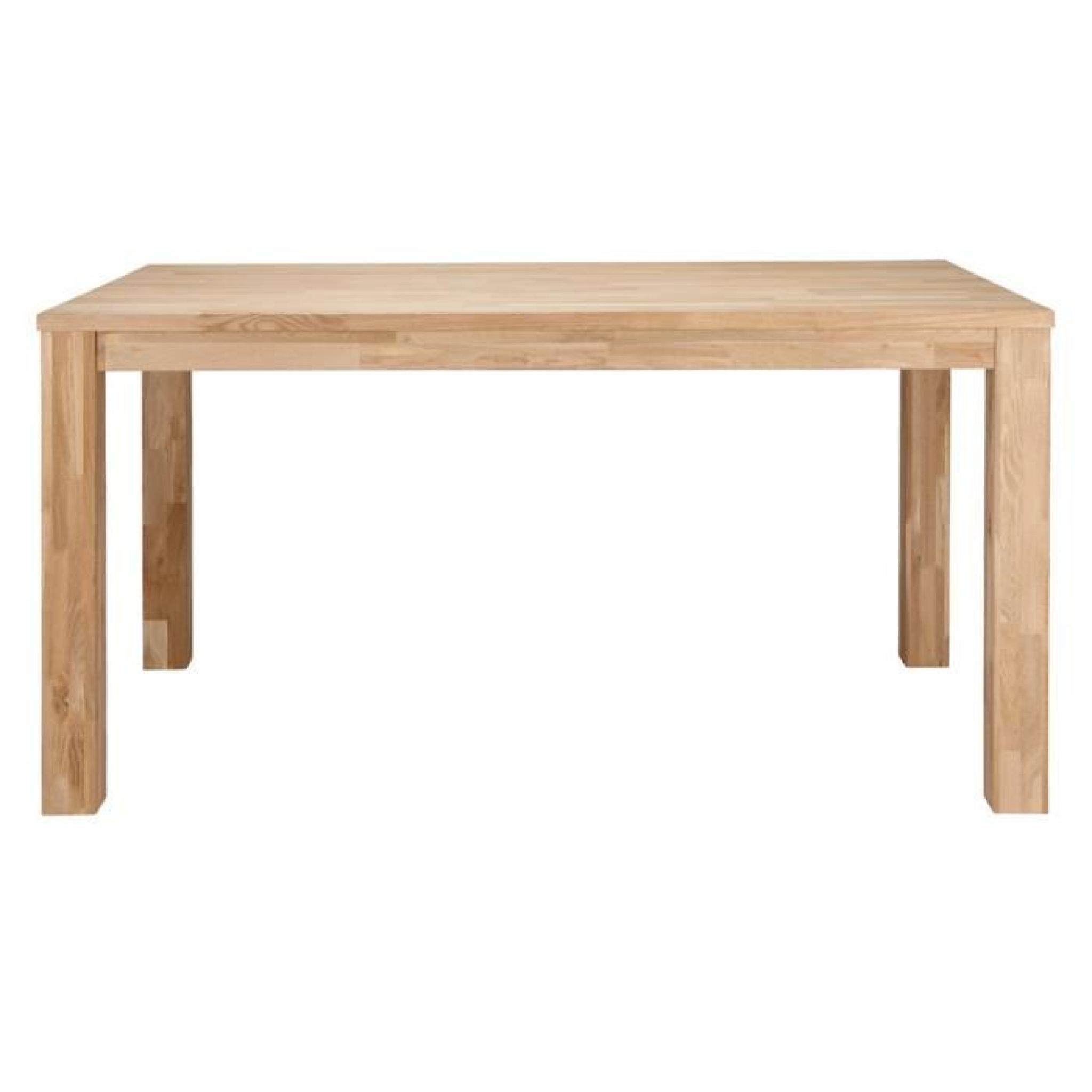 Table à manger rectangulaire chêne massif pieds 8x8cm, H 78 x L 180 x P 85 cm
