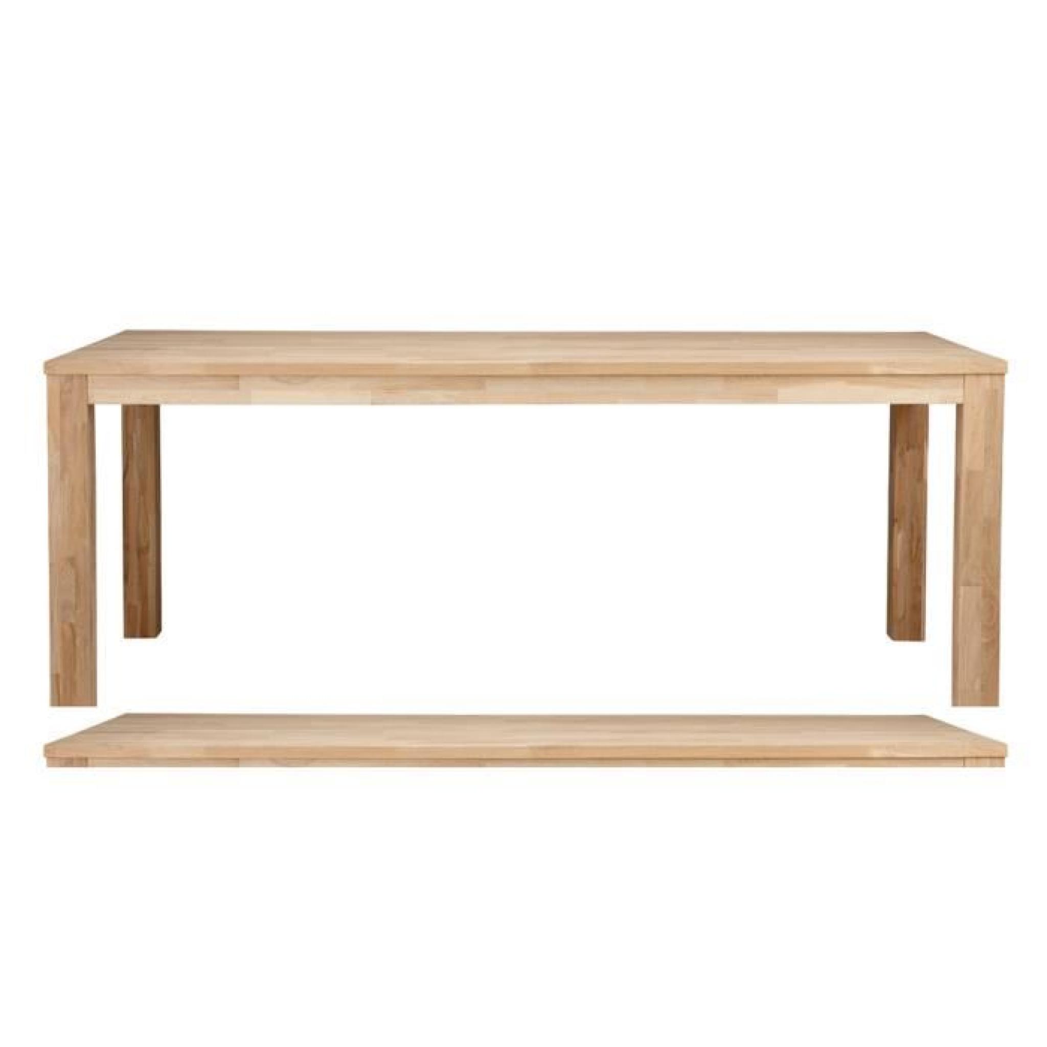 Table à manger rectangulaire chêne massif pieds 9x9 cm, H 78 x 230 x 90 cm