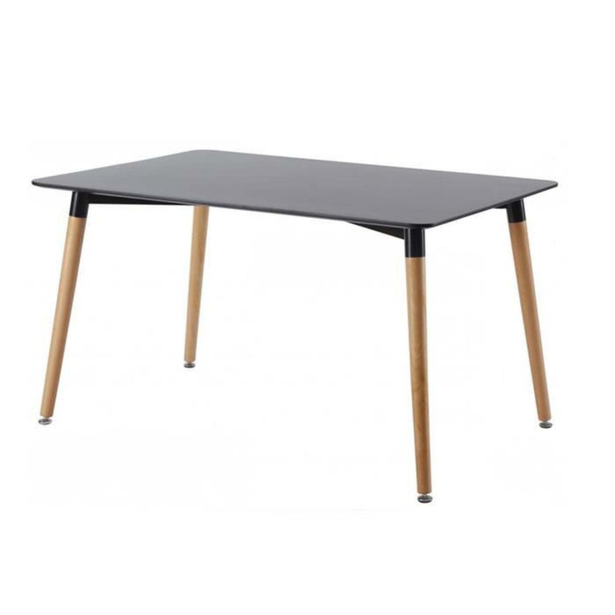 Table à manger rectangulaire design Noire 120cm - Brevik