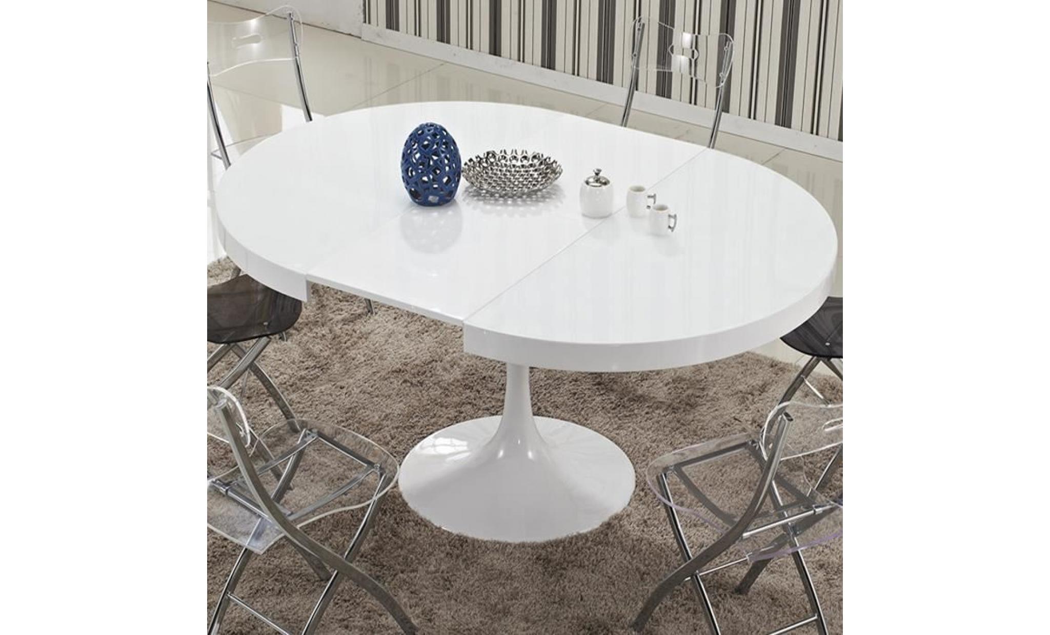 table à manger ronde design blanche   isola pas cher