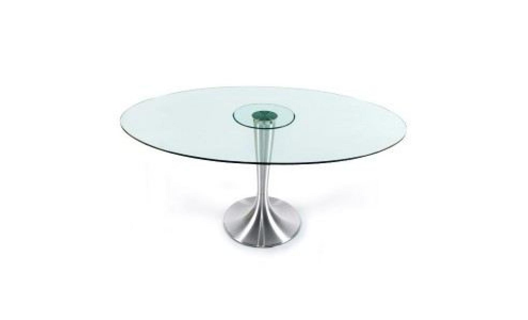 Table à manger ovale design en verre pas cher