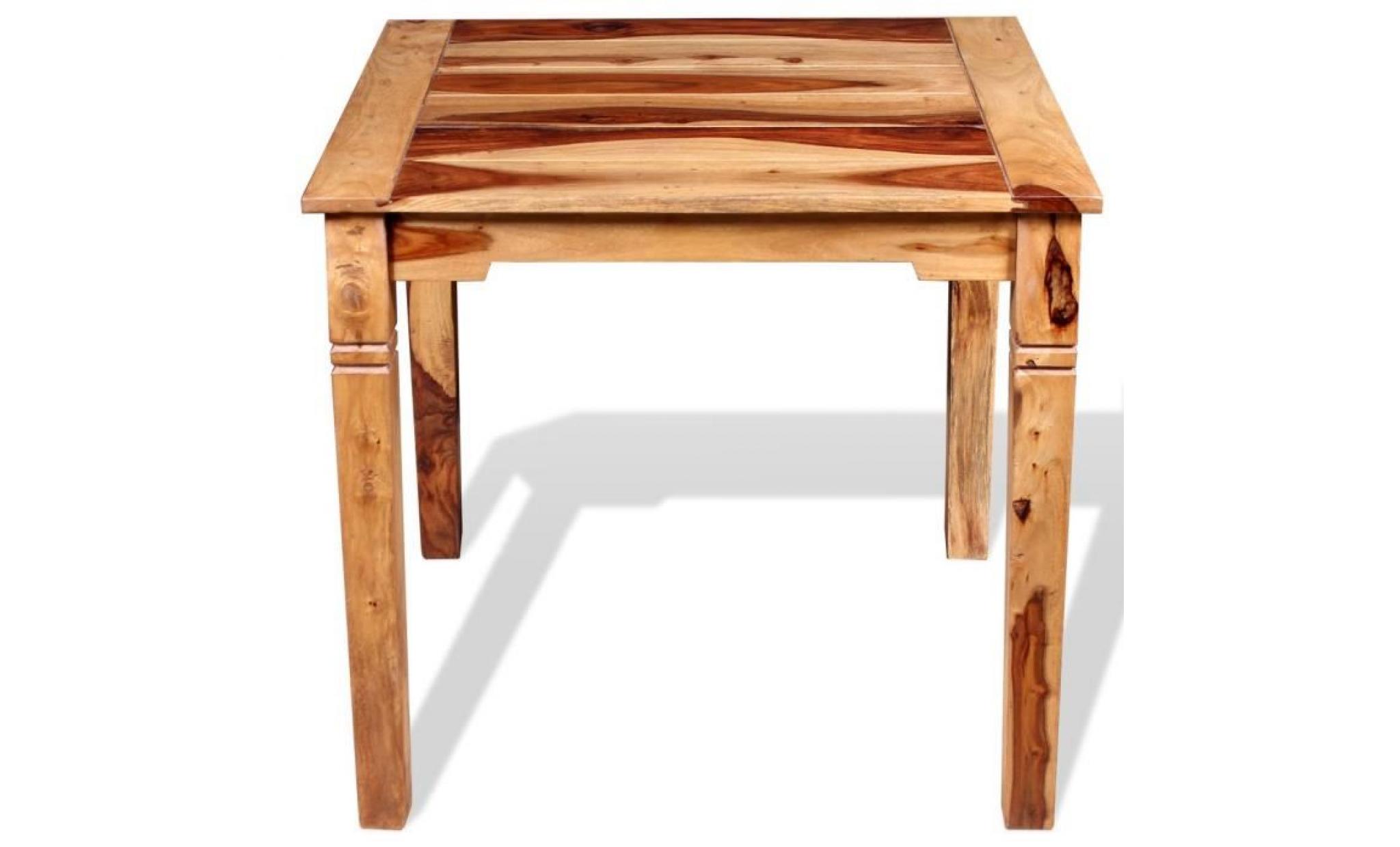 table à manger table pour jardin en bois de sheesham massif 82 x 80 x 76 cm pas cher