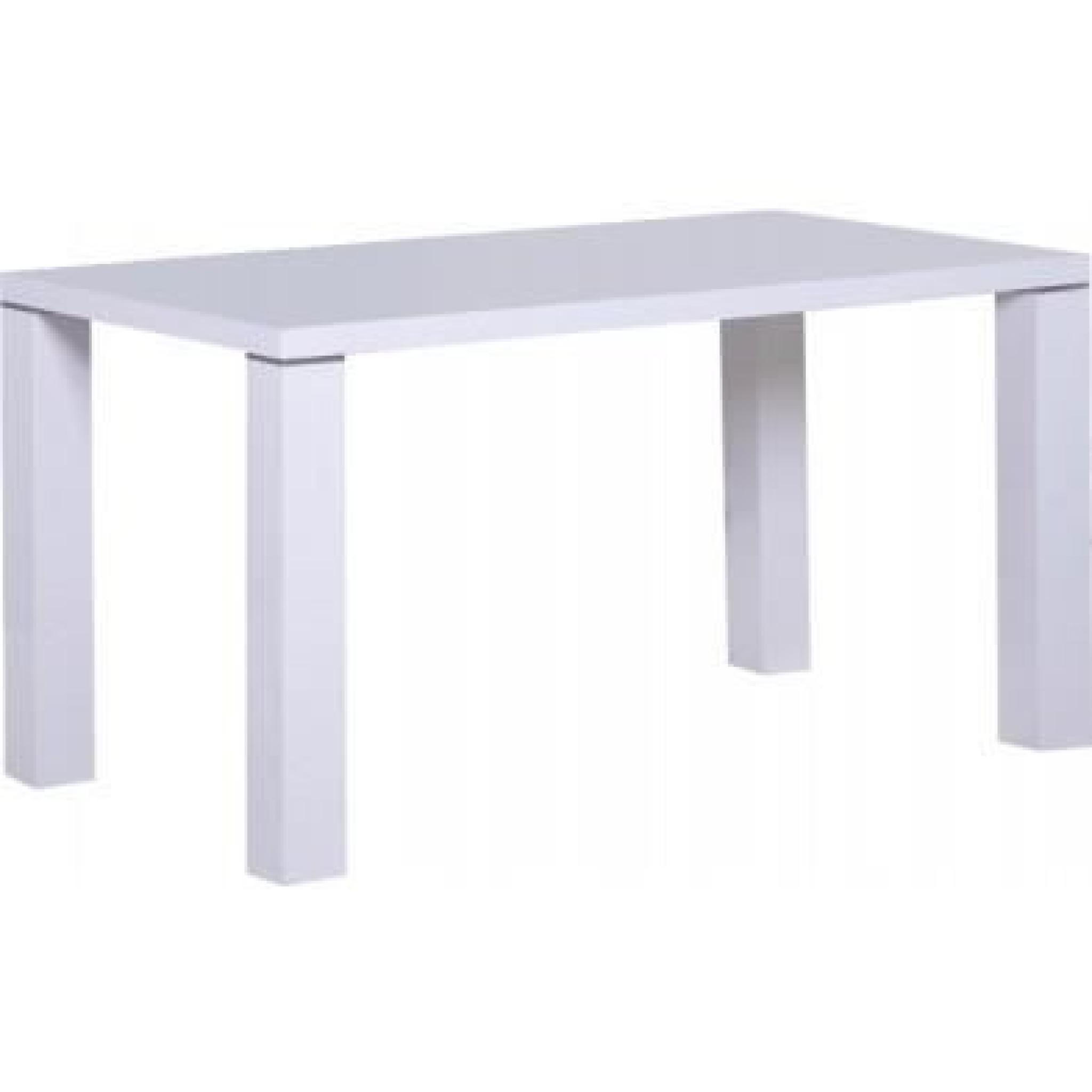 Table à repas 140 cm blanc laqué 