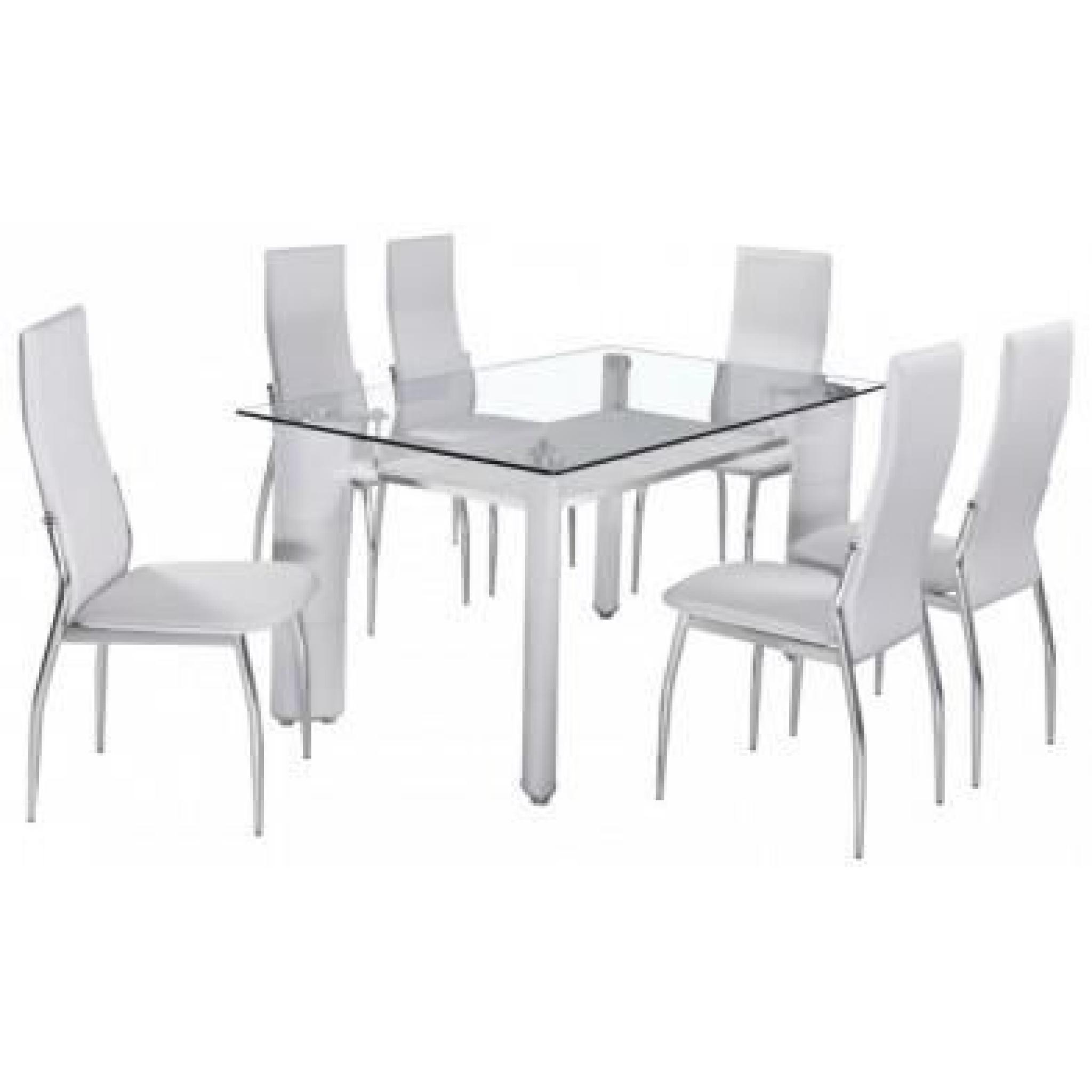 Table à repas en verre + 6 chaises Model PICASSO