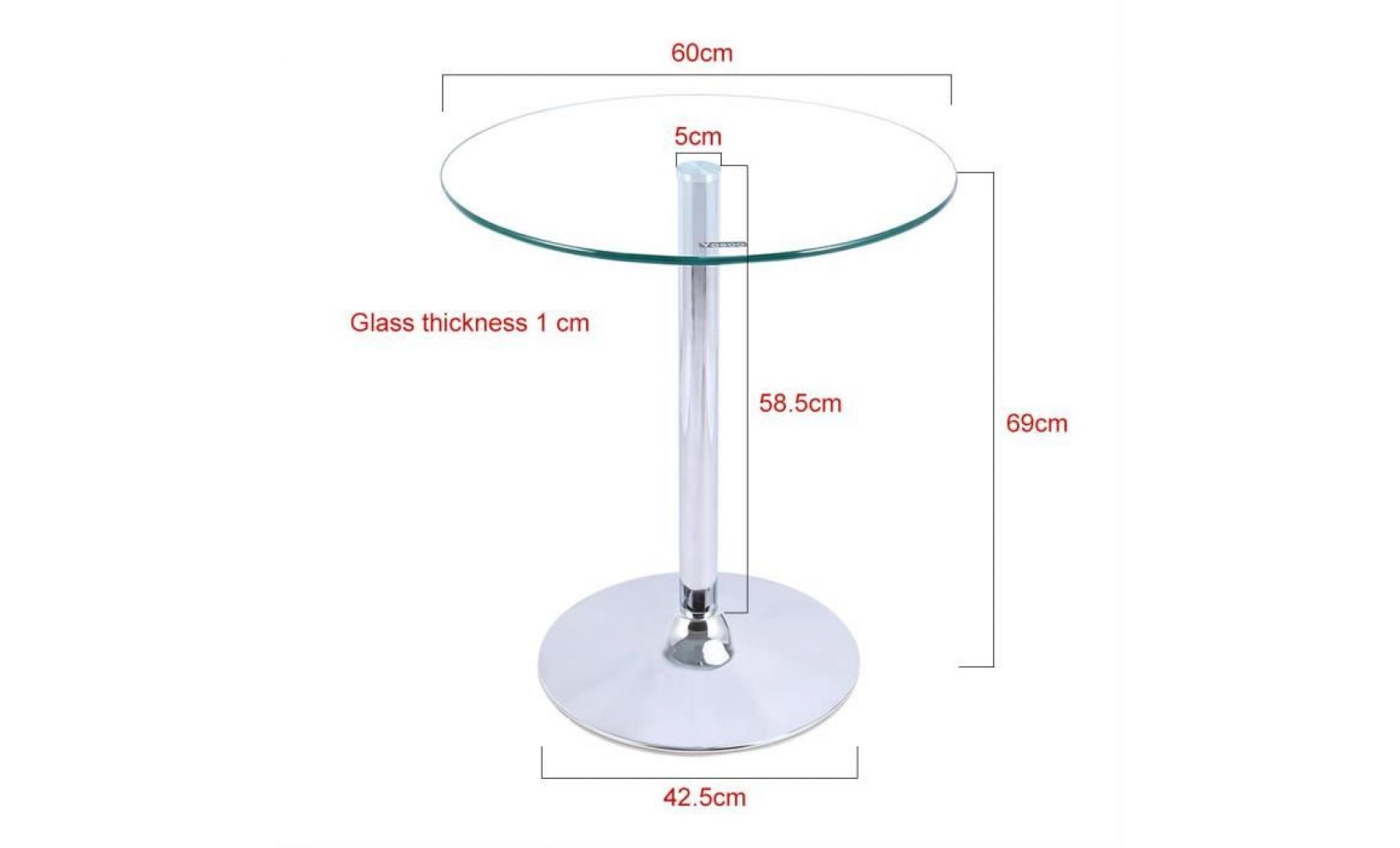 table à thé table basse en verre trempé transparent ronde meuble pas cher