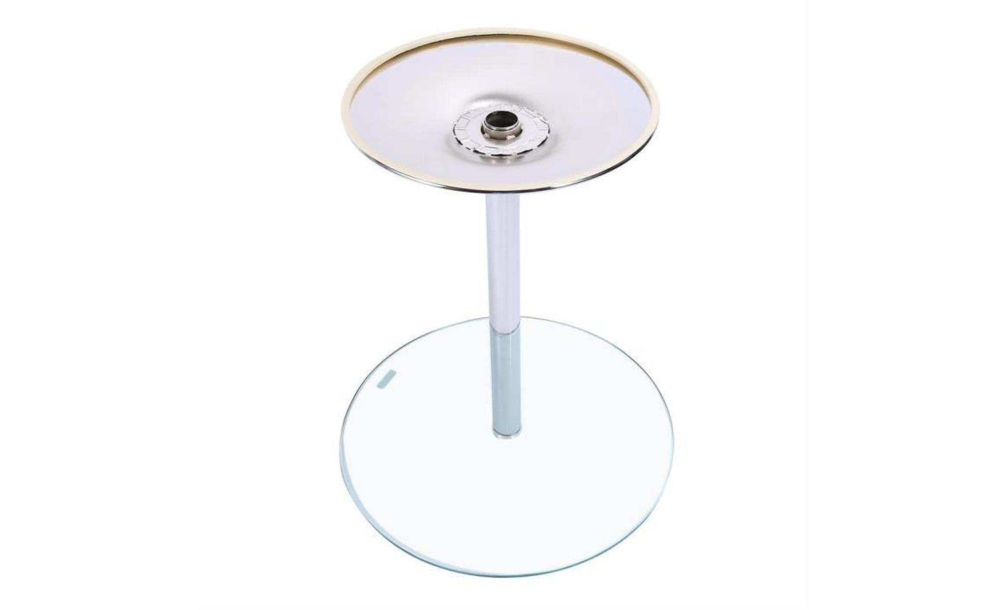 table à thé table basse en verre trempé transparent ronde meuble pas cher