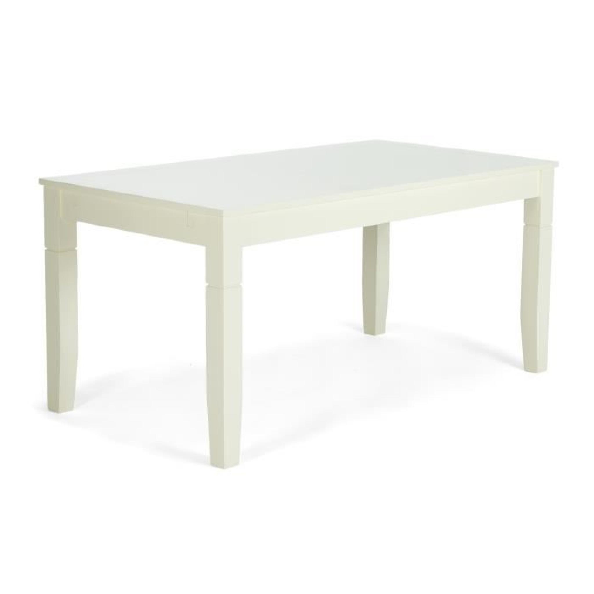 Table ANTONIO 160x85 avec tiroir en pin blanc massivum