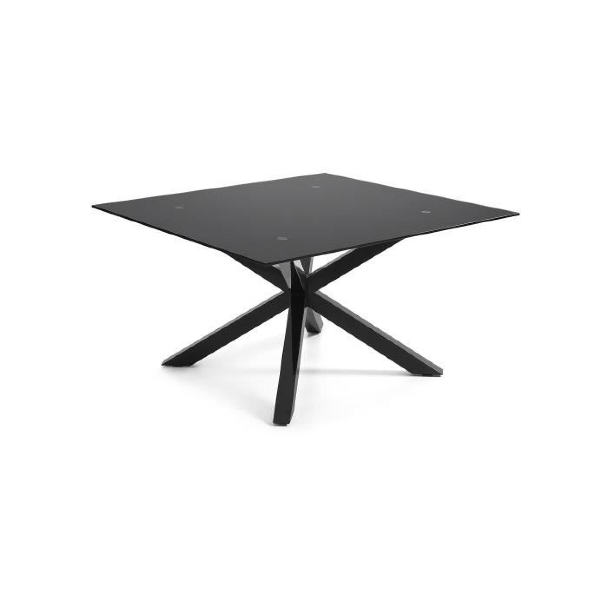 Table Argo, epoxy noir et verre noir