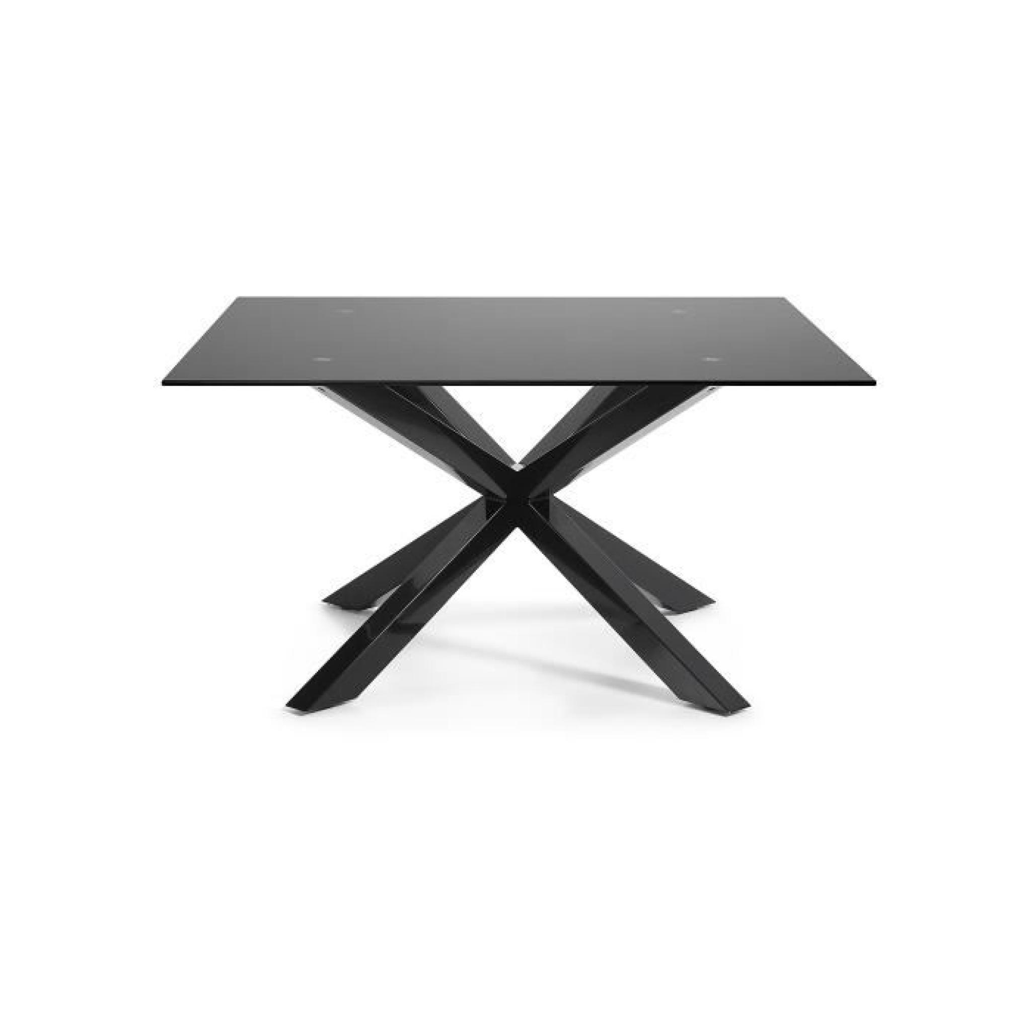 Table Argo, epoxy noir et verre noir pas cher