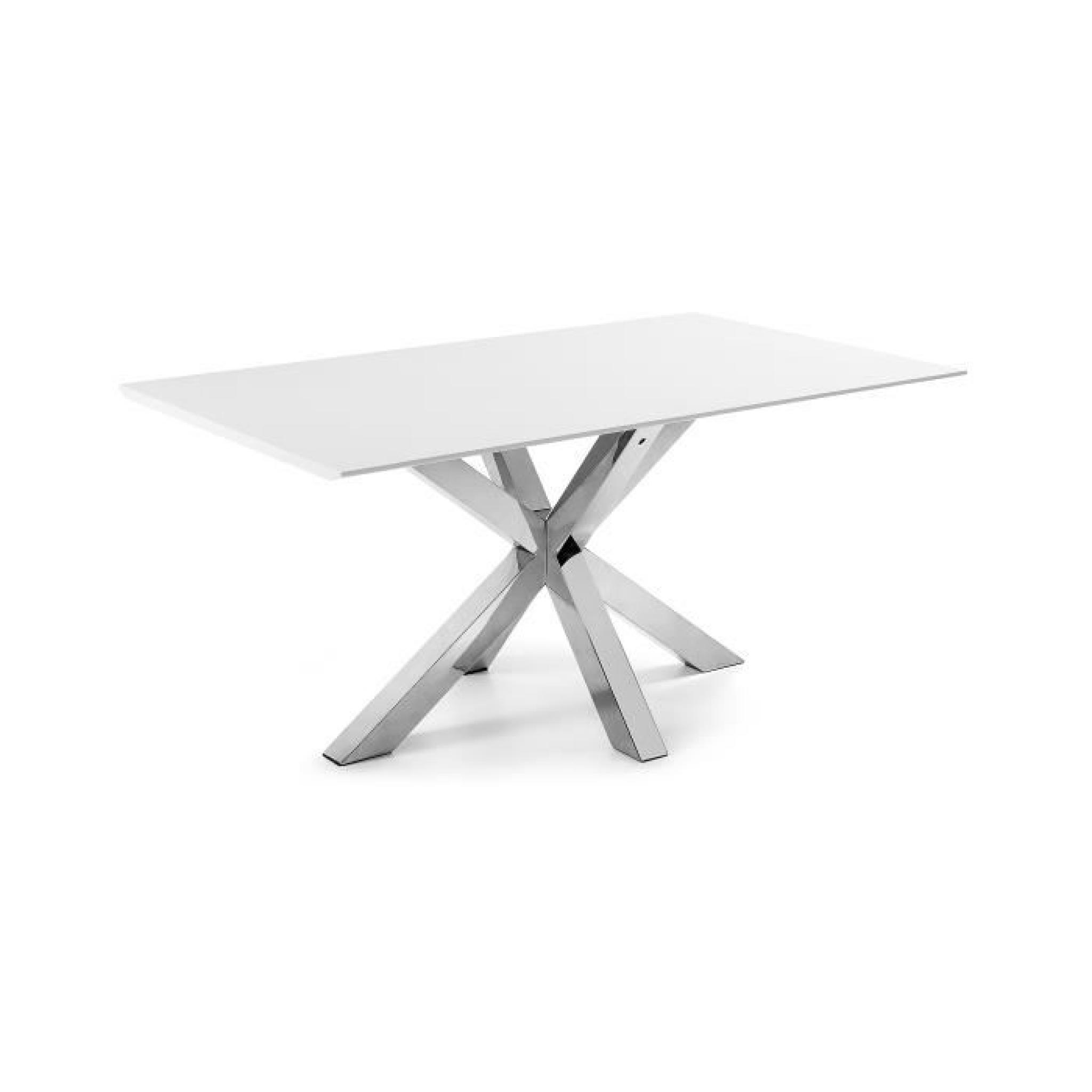 Table Argo, inox et blanc