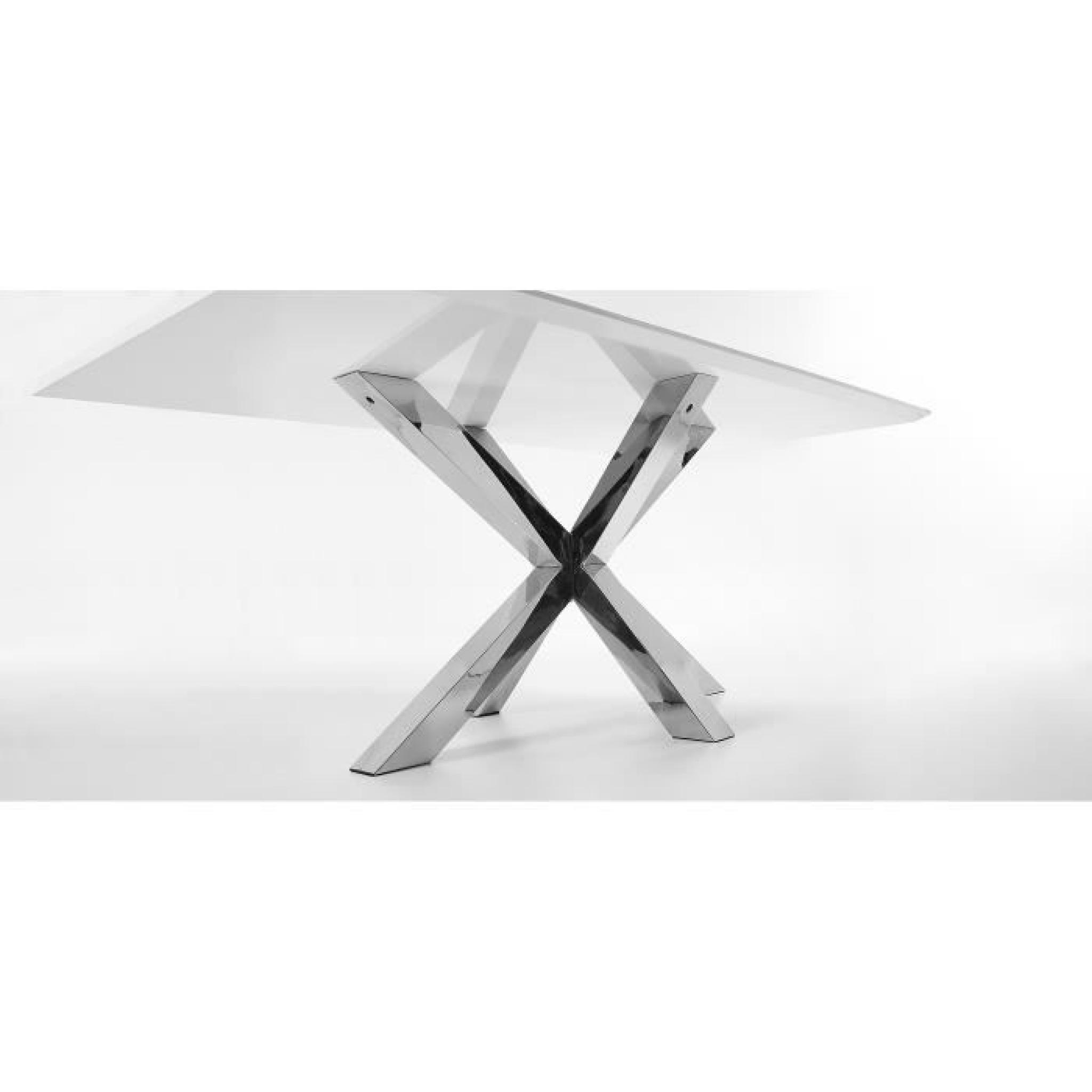 Table Argo, inox et blanc pas cher